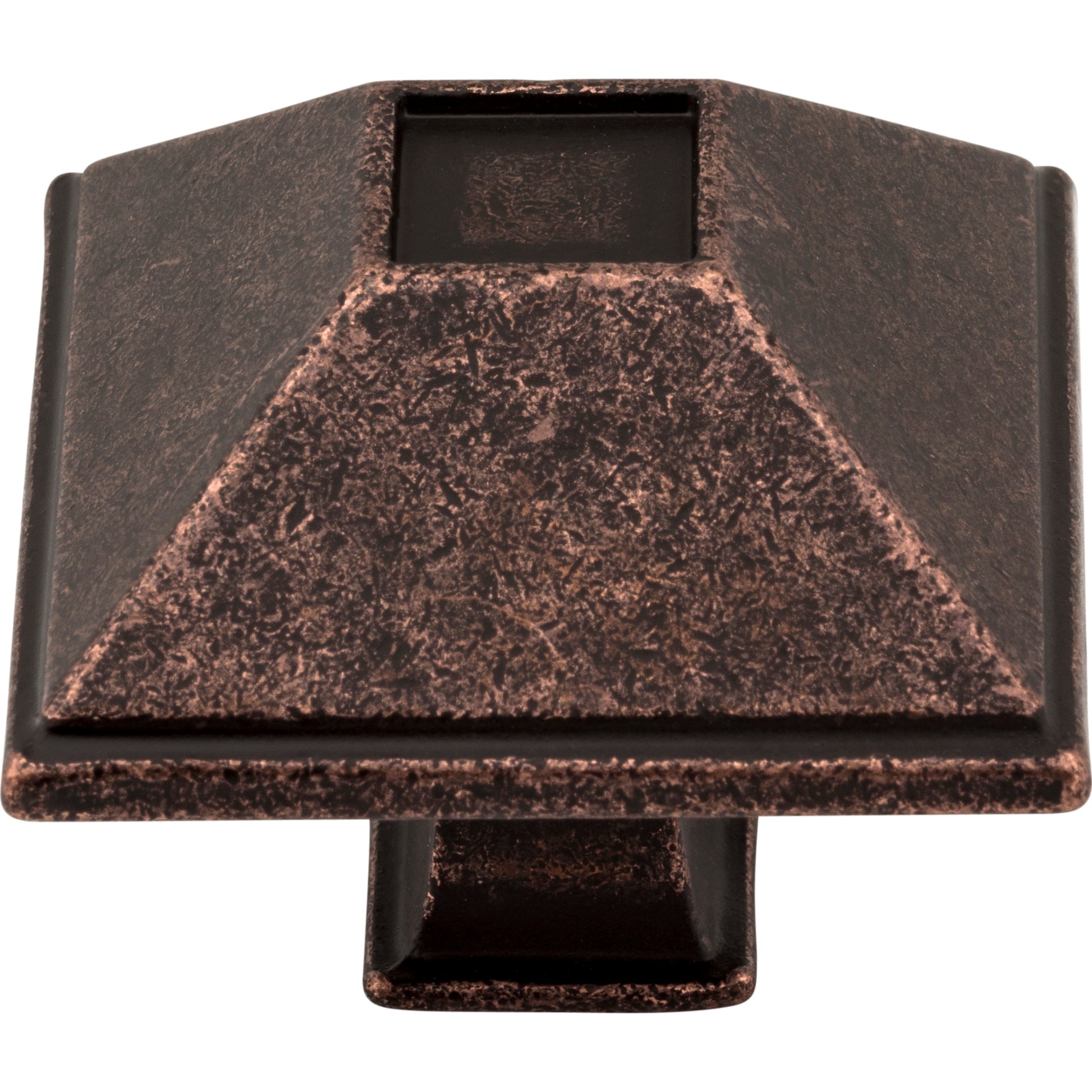 Jeffrey Alexander Tahoe Square Cabinet Knob Distressed Oil Rubbed Bronze / 1-1/2"