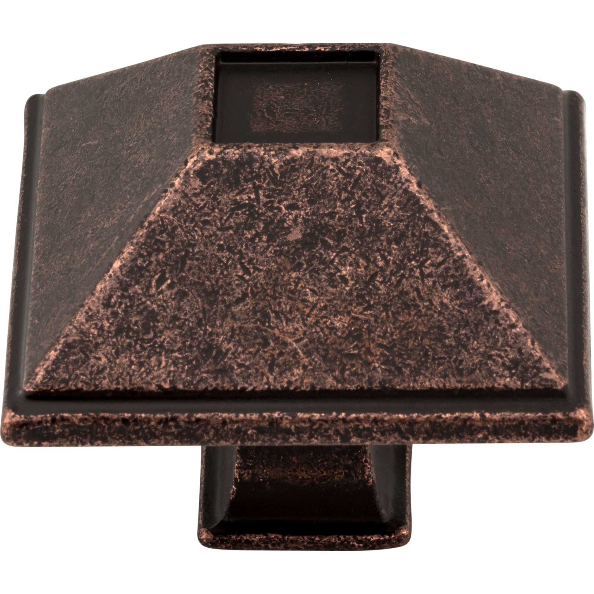 Jeffrey Alexander Tahoe Square Cabinet Knob Distressed Oil Rubbed Bronze / 1-1/2"