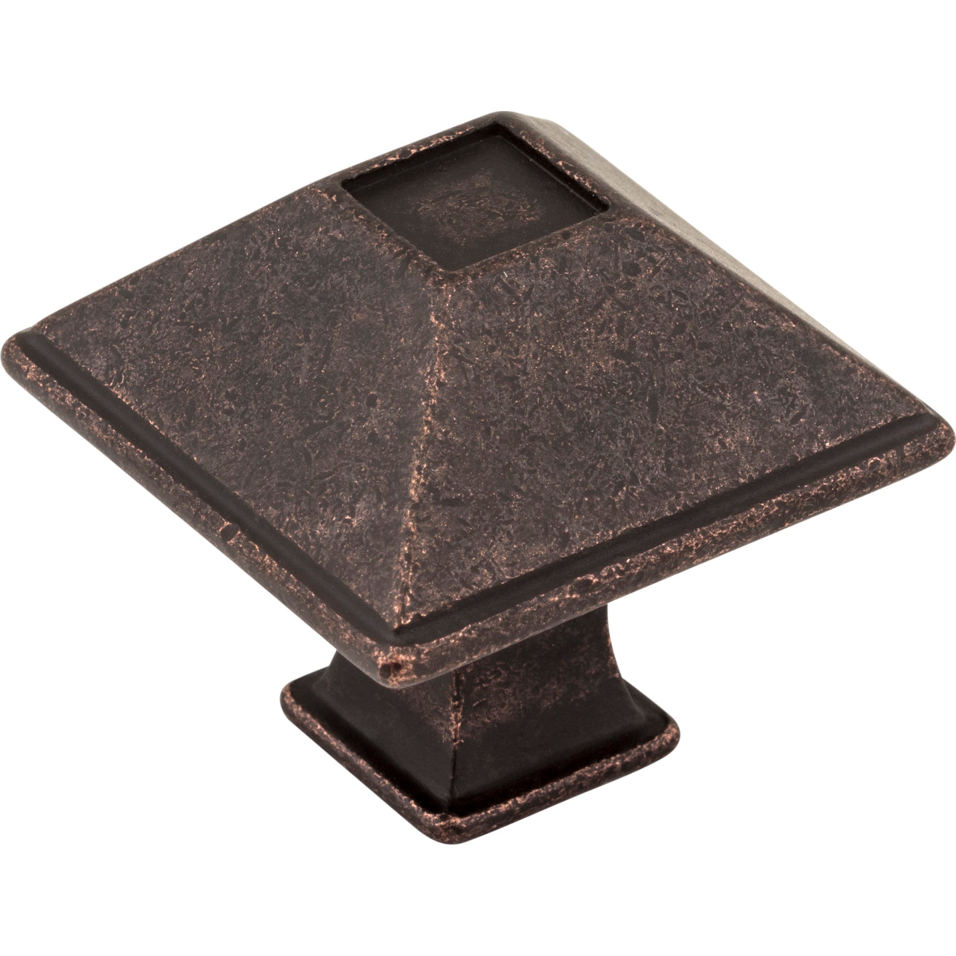 Jeffrey Alexander Tahoe Square Cabinet Knob Distressed Oil Rubbed Bronze / 1-1/4"