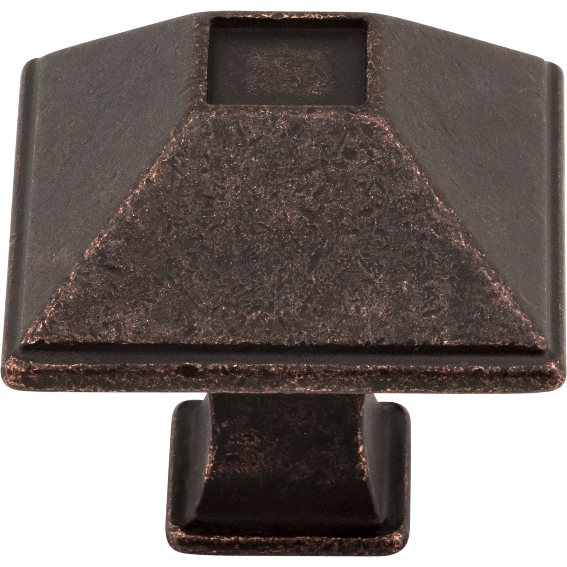 Jeffrey Alexander Tahoe Square Cabinet Knob Distressed Oil Rubbed Bronze / 1-1/4"