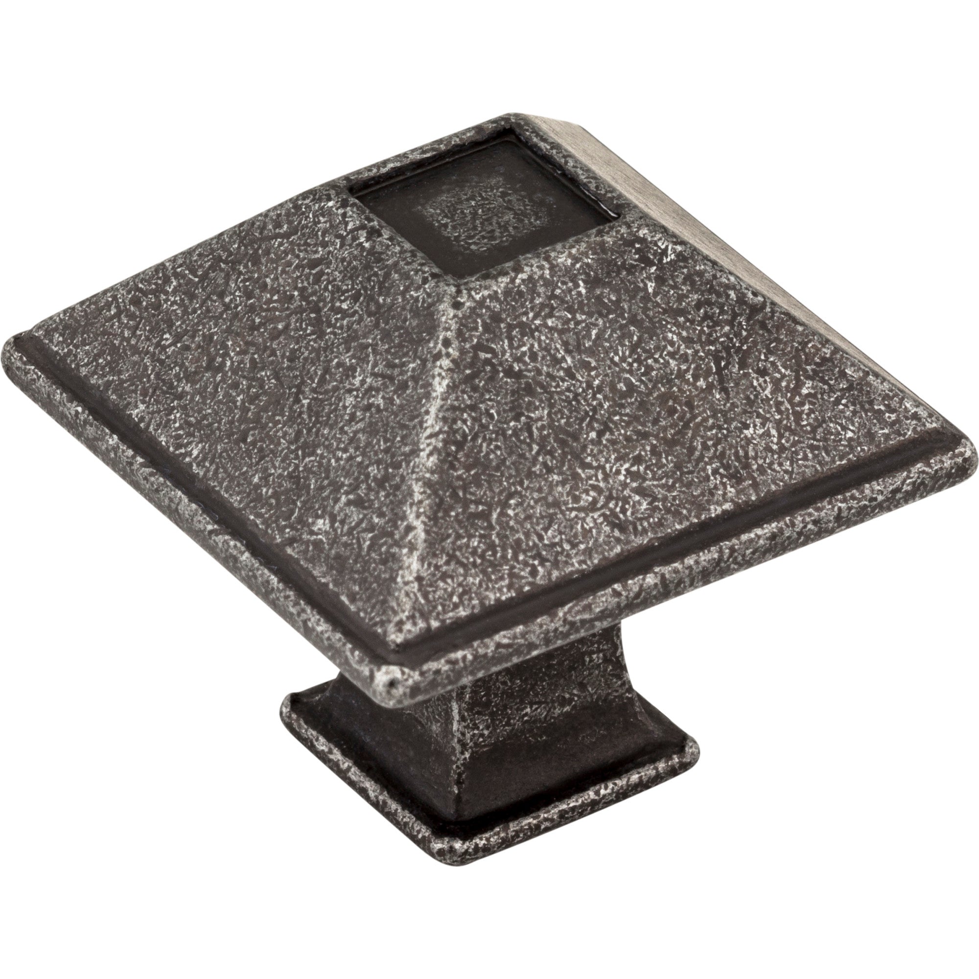Jeffrey Alexander Tahoe Square Cabinet Knob Distressed Antique Silver / 1-1/4"