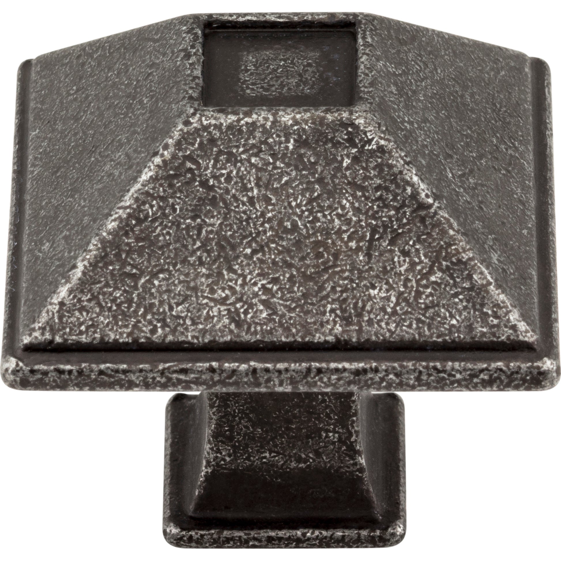 Jeffrey Alexander Tahoe Square Cabinet Knob Distressed Antique Silver / 1-1/4"