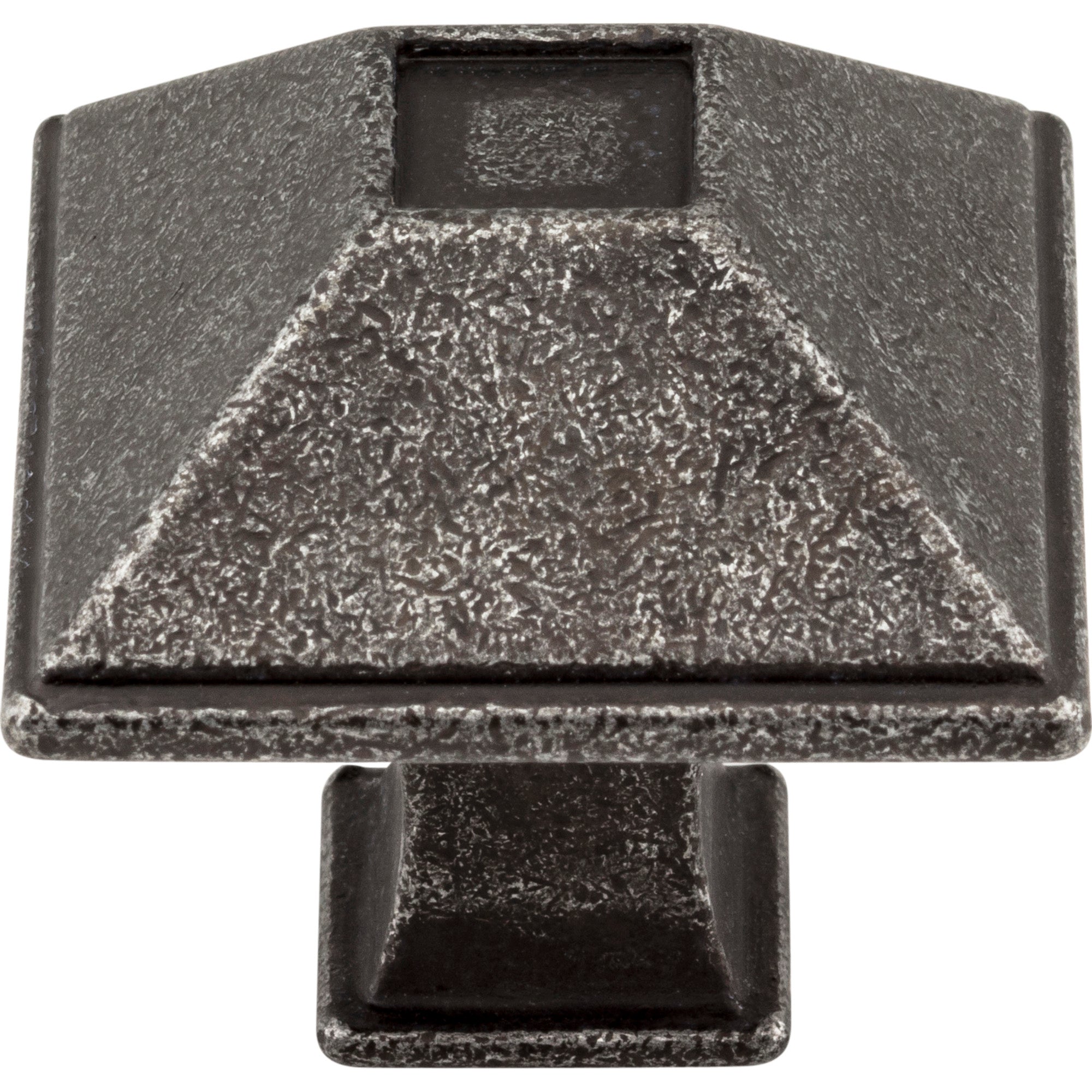 Jeffrey Alexander Tahoe Square Cabinet Knob Distressed Antique Silver / 1-1/4"