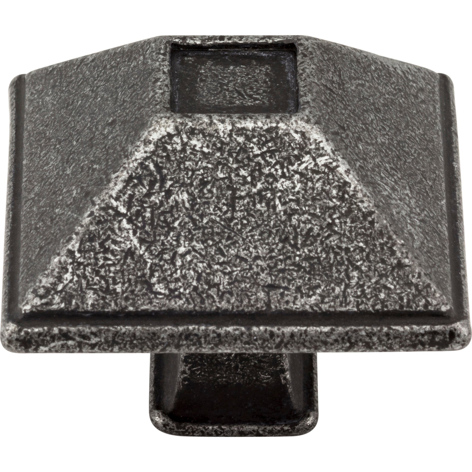 Jeffrey Alexander Tahoe Square Cabinet Knob Distressed Antique Silver / 1-1/2"