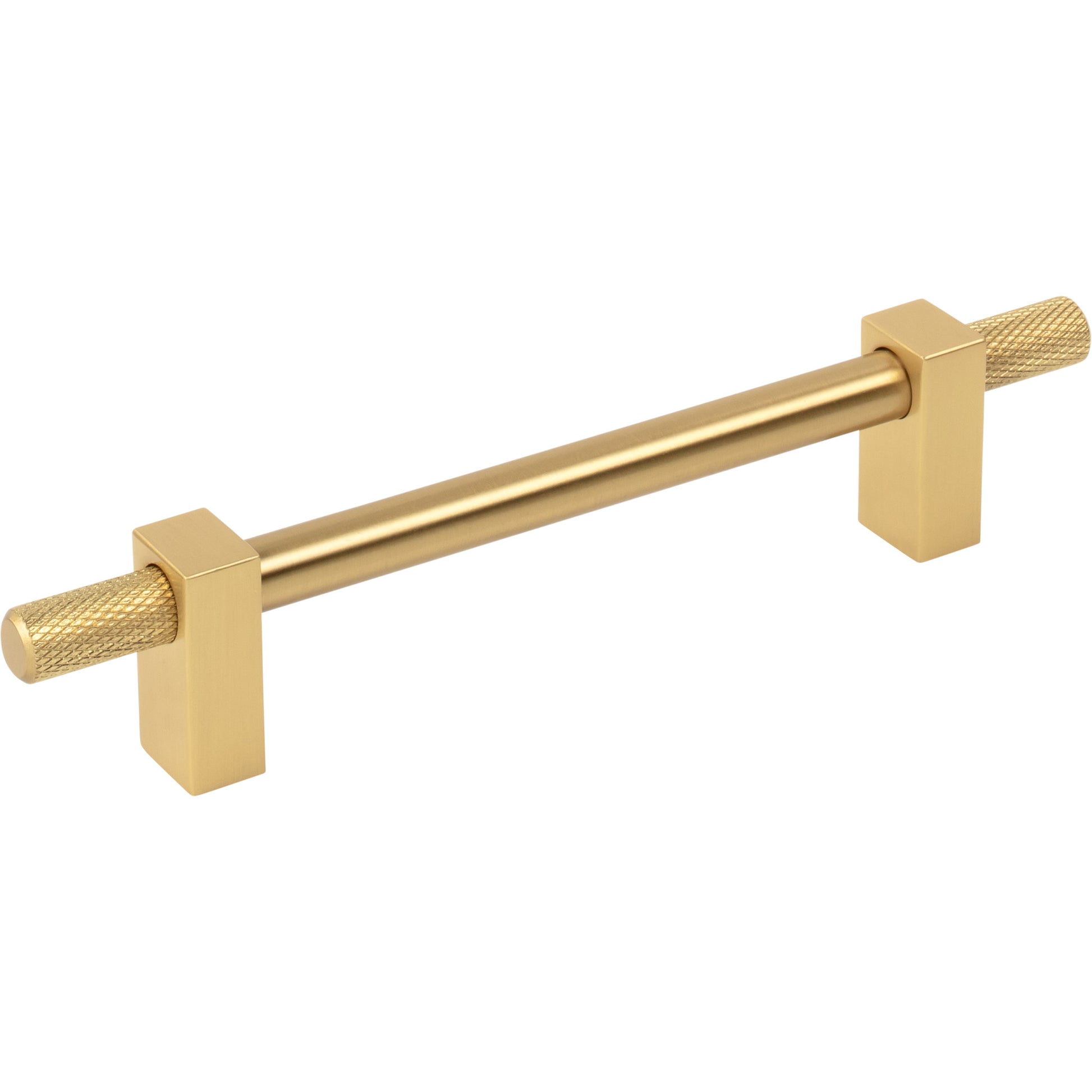 Jeffrey Alexander Larkin Knurled Ends Cabinet Bar Pull Brushed Gold / 128 mm