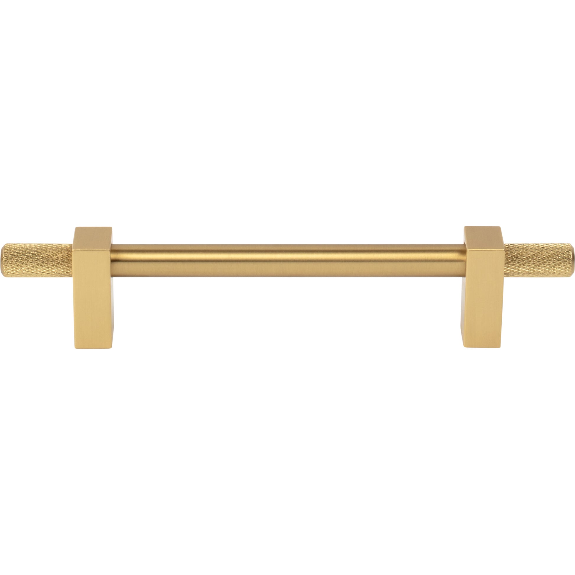 Jeffrey Alexander Larkin Knurled Ends Cabinet Bar Pull Brushed Gold / 128 mm