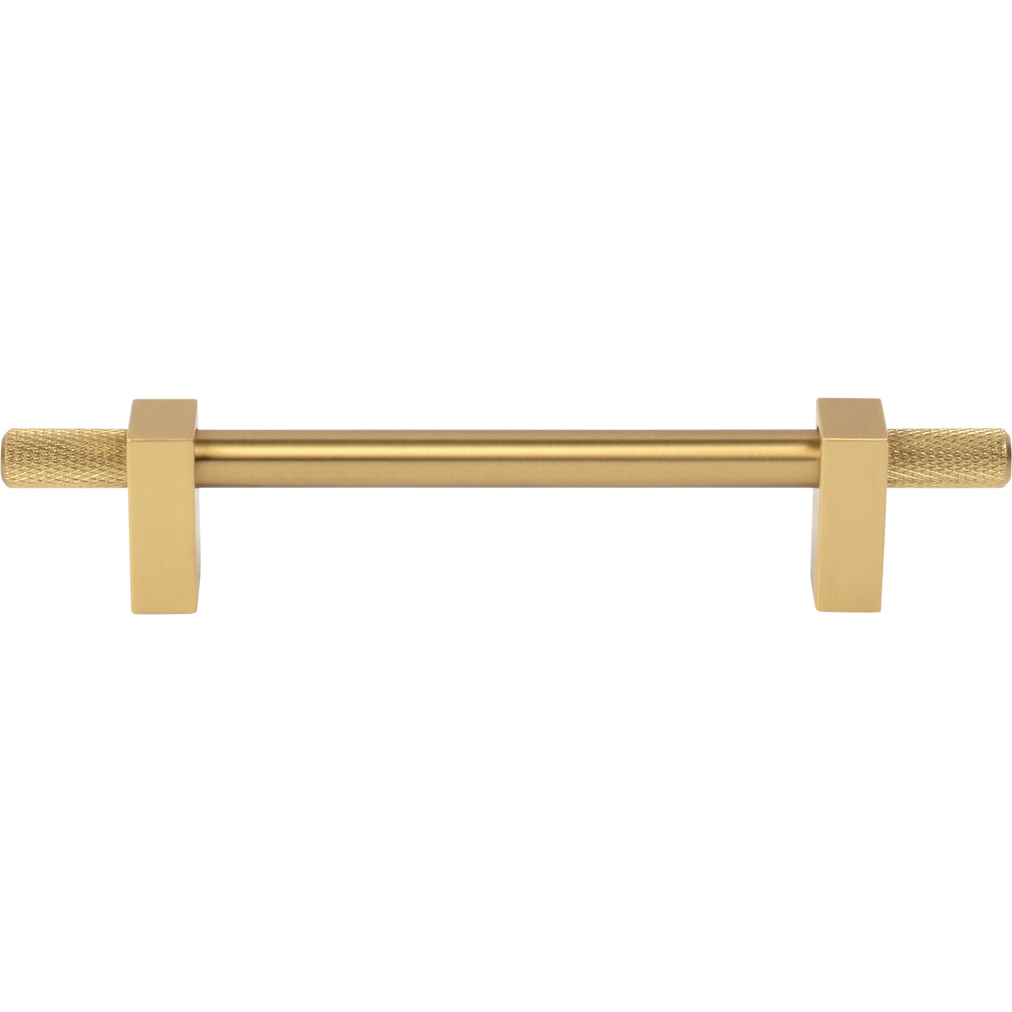 Jeffrey Alexander Larkin Knurled Ends Cabinet Bar Pull Brushed Gold / 128 mm