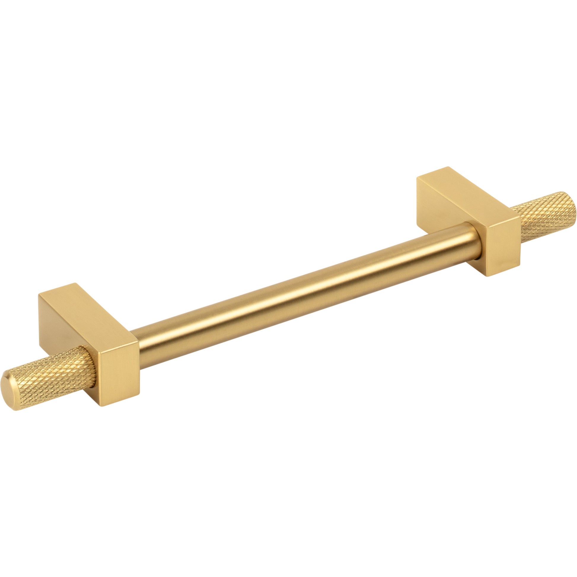 Jeffrey Alexander Larkin Knurled Ends Cabinet Bar Pull Brushed Gold / 128 mm