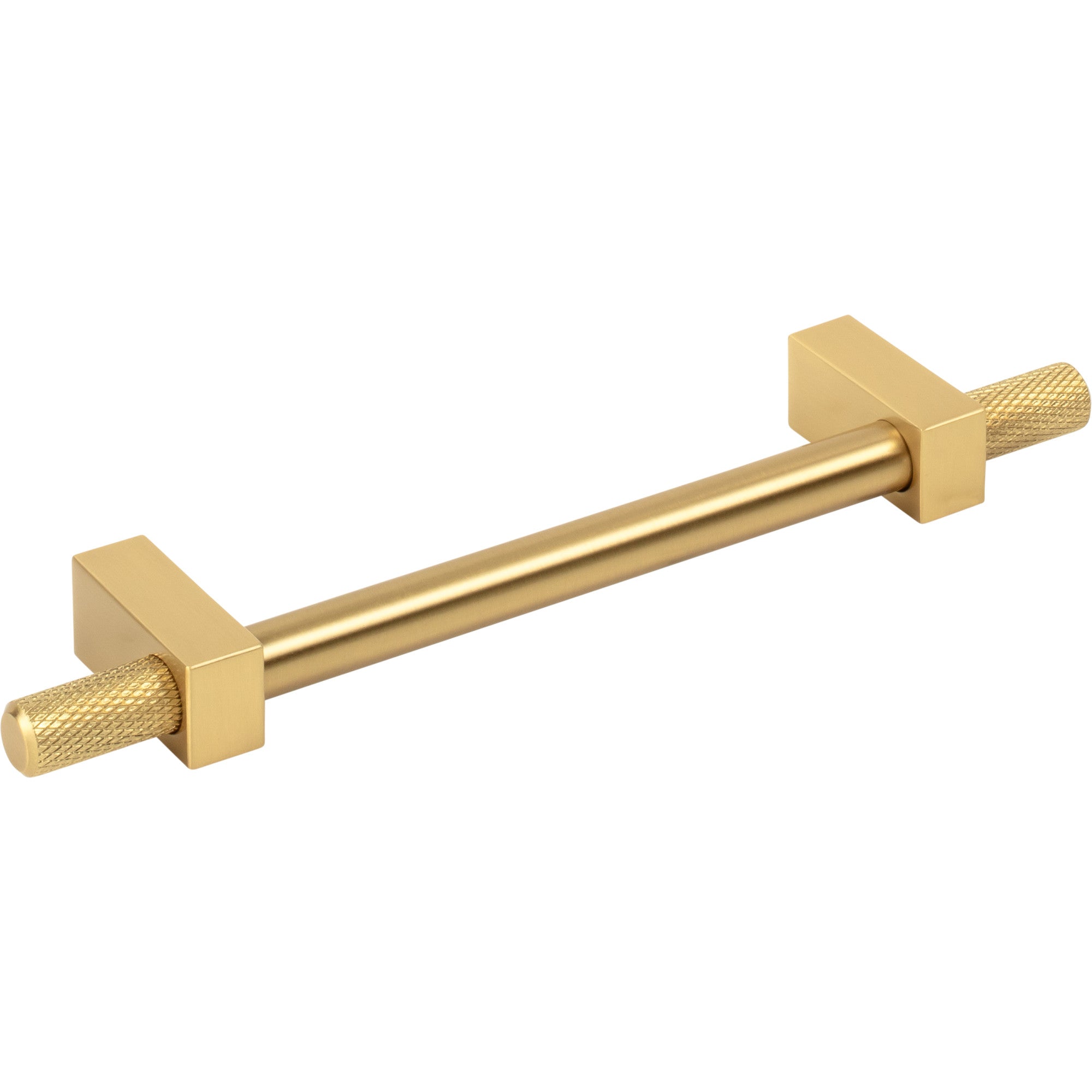 Jeffrey Alexander Larkin Knurled Ends Cabinet Bar Pull Brushed Gold / 128 mm