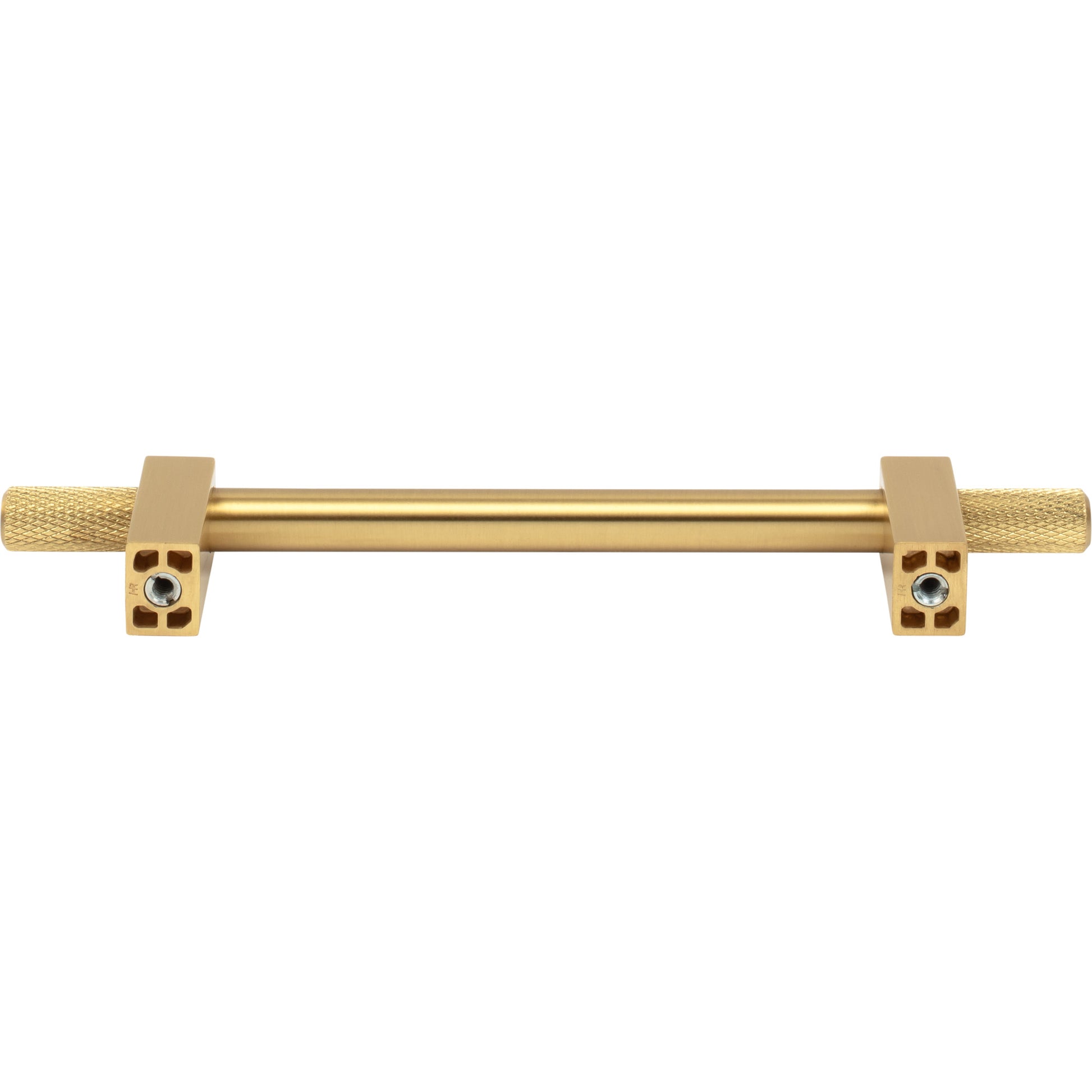 Jeffrey Alexander Larkin Knurled Ends Cabinet Bar Pull Brushed Gold / 128 mm
