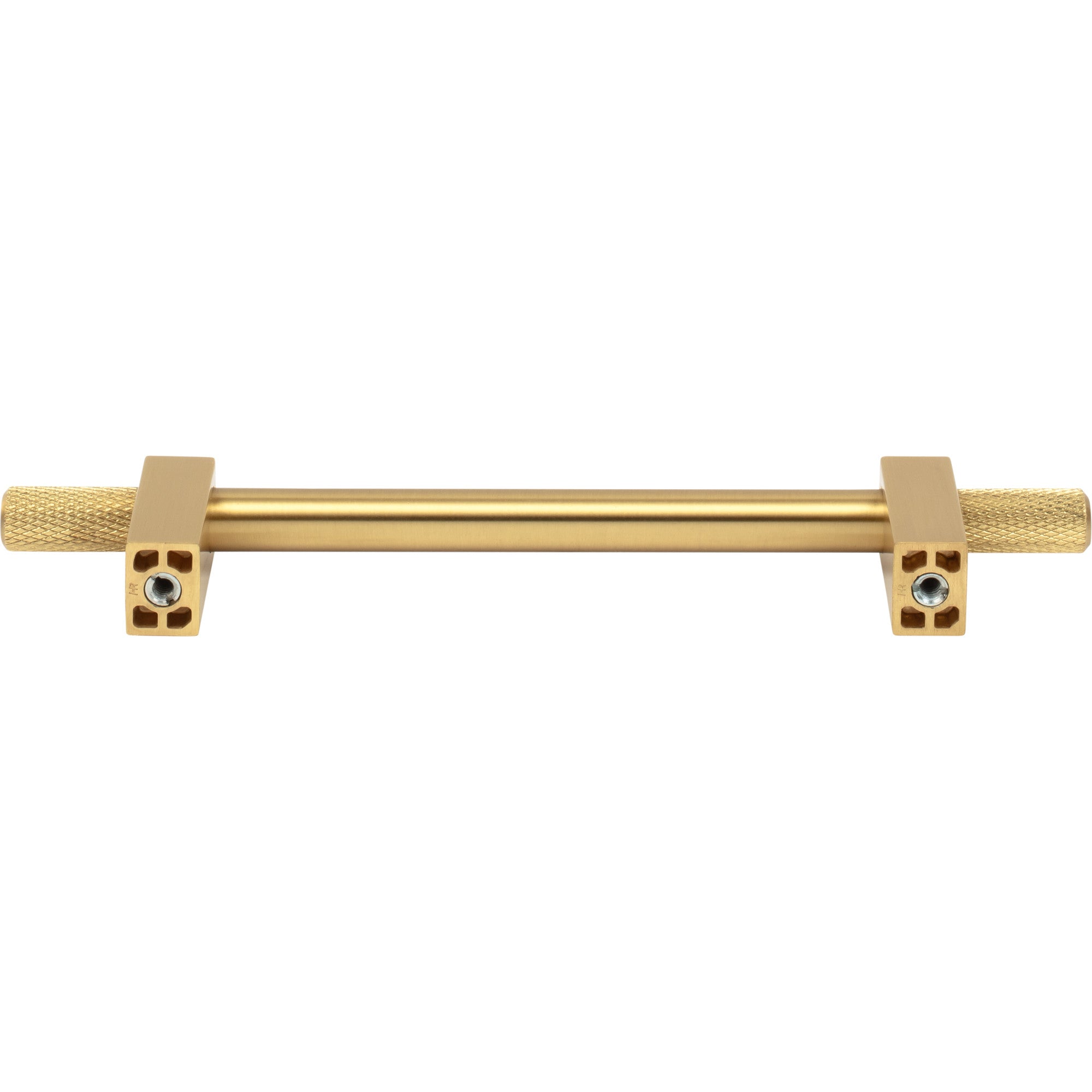 Jeffrey Alexander Larkin Knurled Ends Cabinet Bar Pull Brushed Gold / 128 mm