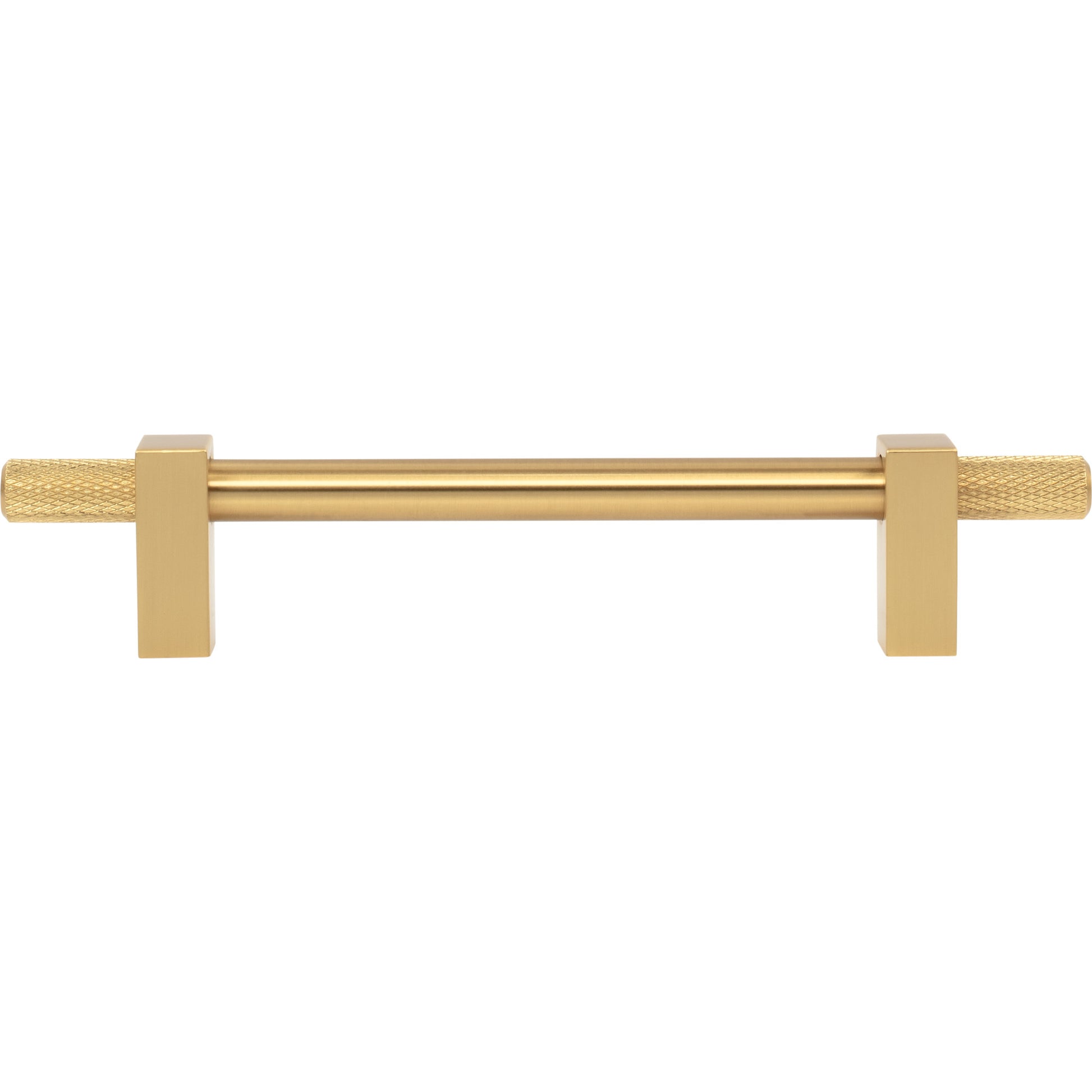 Jeffrey Alexander Larkin Knurled Ends Cabinet Bar Pull Brushed Gold / 128 mm