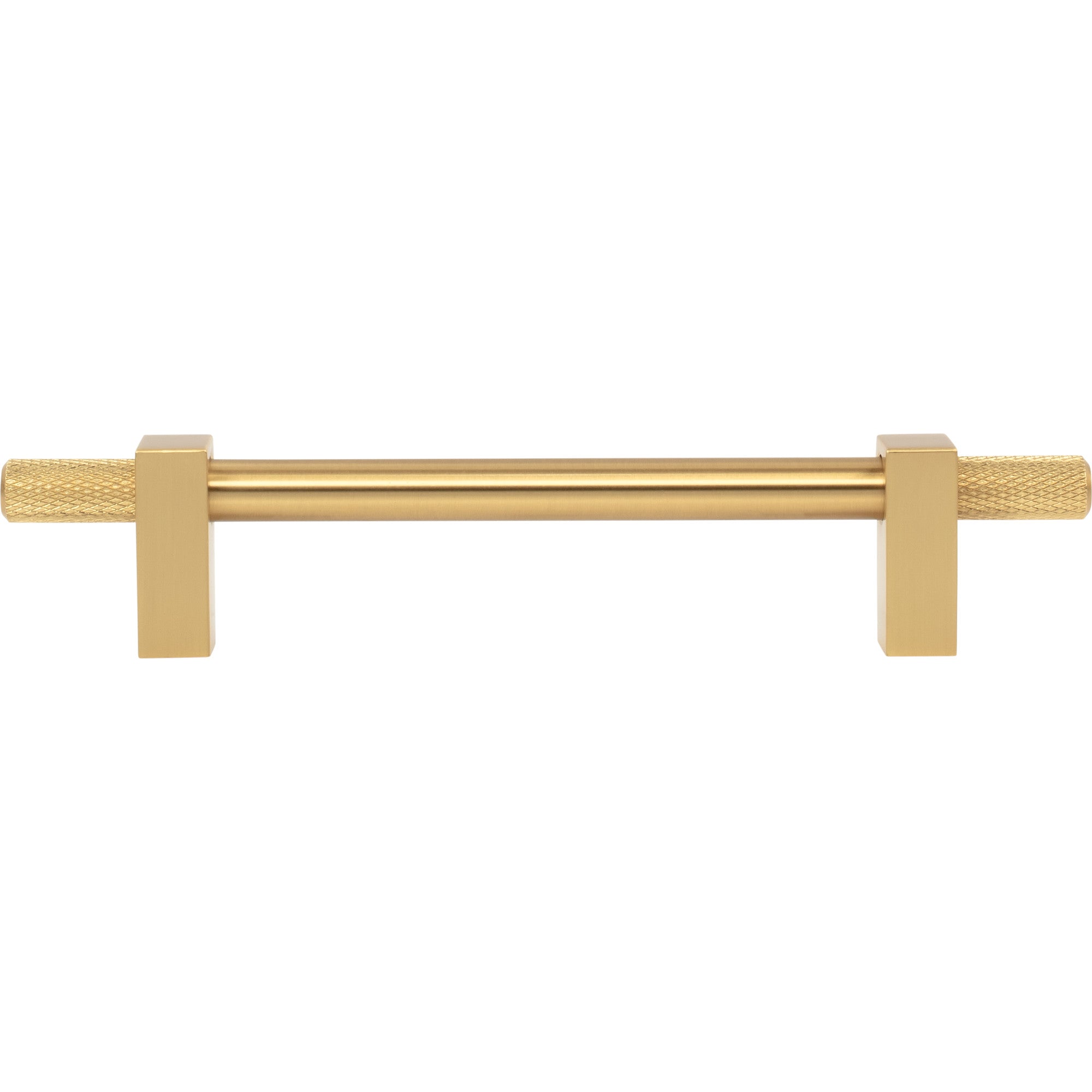 Jeffrey Alexander Larkin Knurled Ends Cabinet Bar Pull Brushed Gold / 128 mm