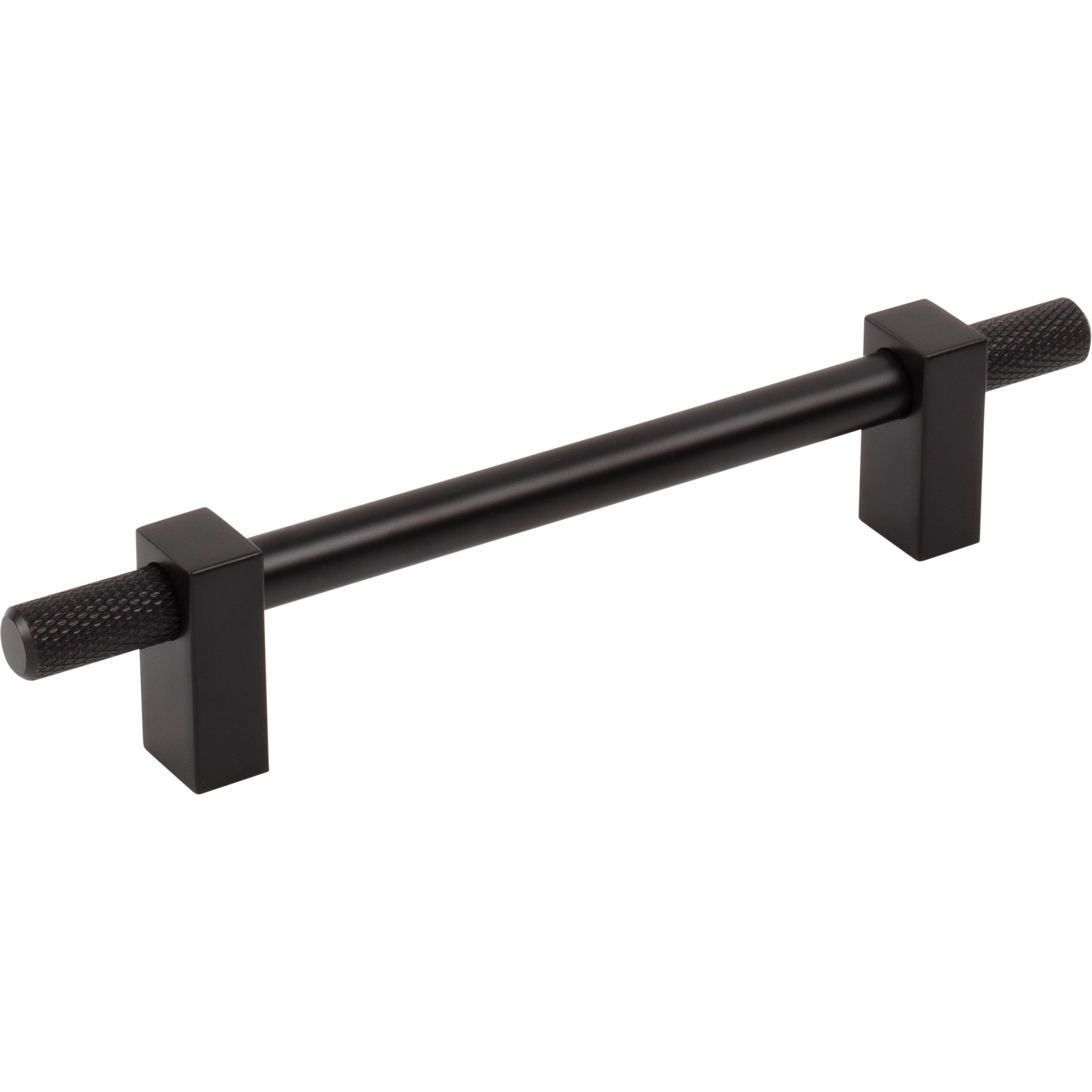 Jeffrey Alexander Larkin Knurled Ends Cabinet Bar Pull Matte Black / 128 mm