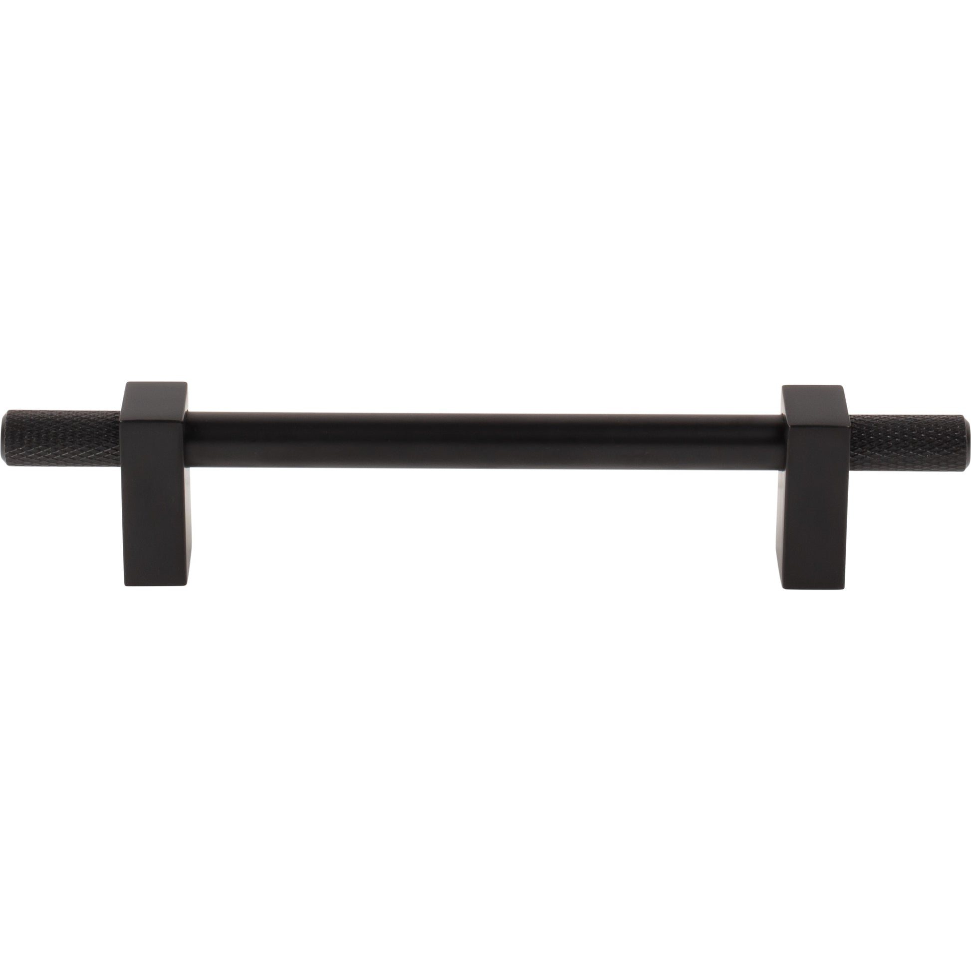 Jeffrey Alexander Larkin Knurled Ends Cabinet Bar Pull Matte Black / 128 mm