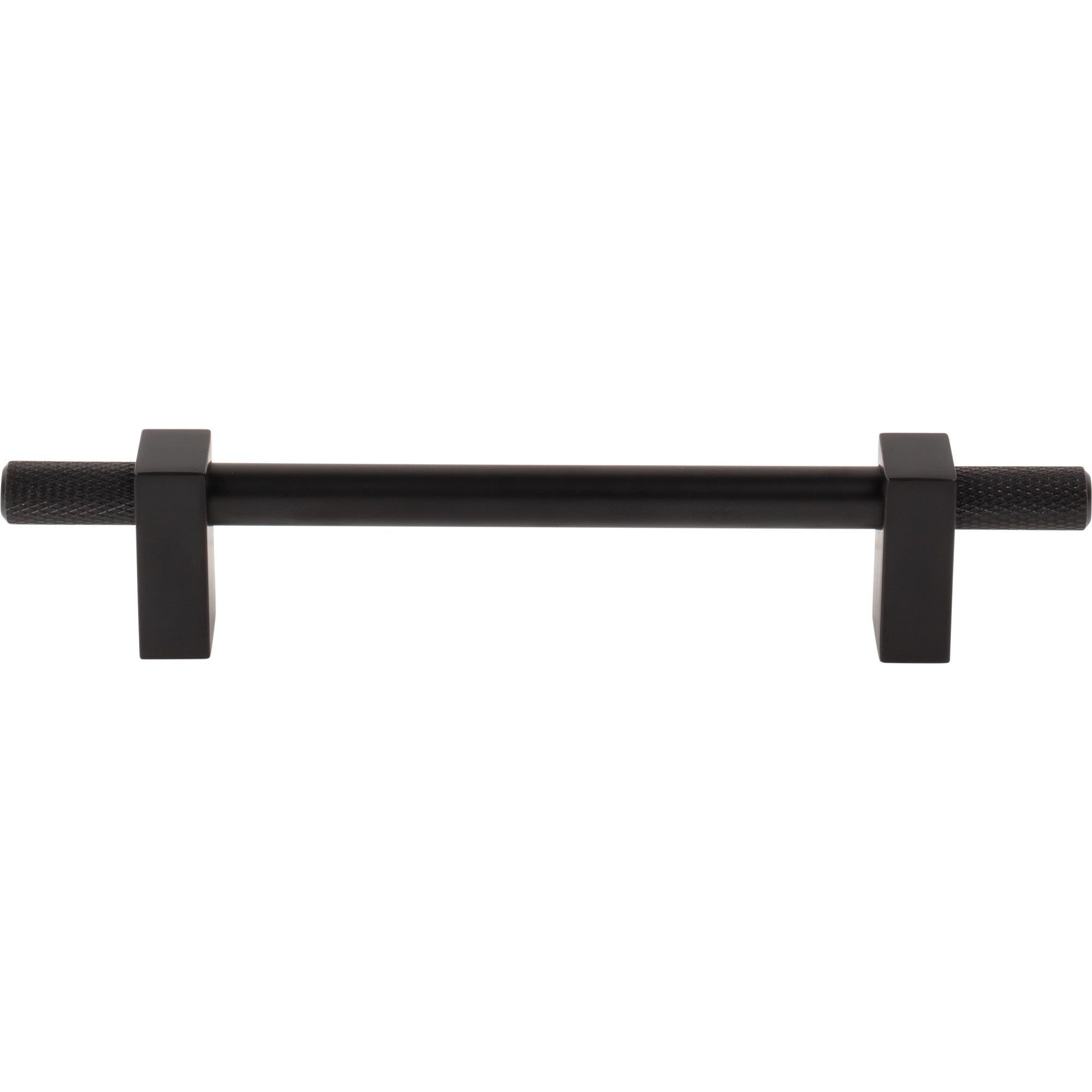 Jeffrey Alexander Larkin Knurled Ends Cabinet Bar Pull Matte Black / 128 mm