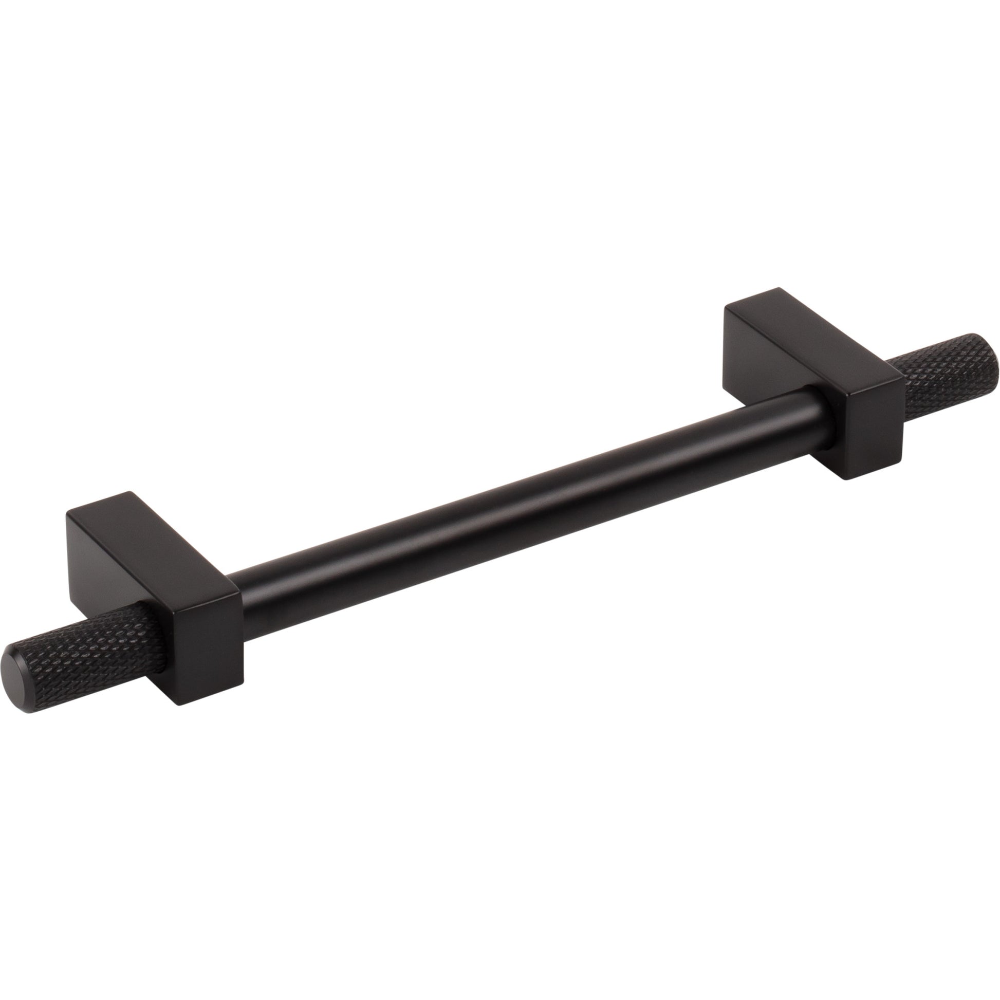 Jeffrey Alexander Larkin Knurled Ends Cabinet Bar Pull Matte Black / 128 mm