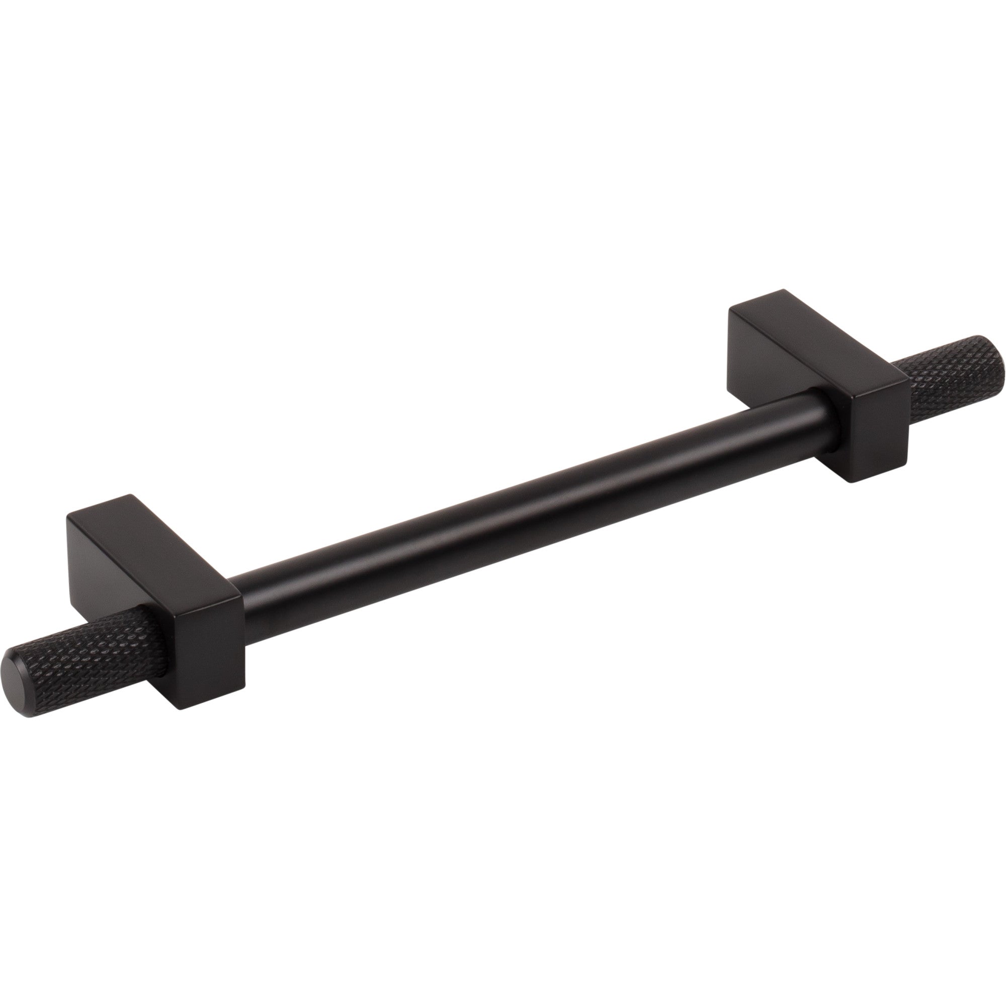 Jeffrey Alexander Larkin Knurled Ends Cabinet Bar Pull Matte Black / 128 mm