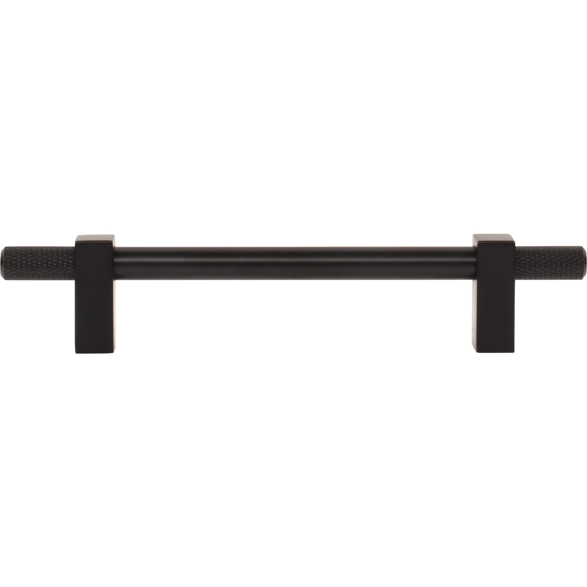 Jeffrey Alexander Larkin Knurled Ends Cabinet Bar Pull Matte Black / 128 mm