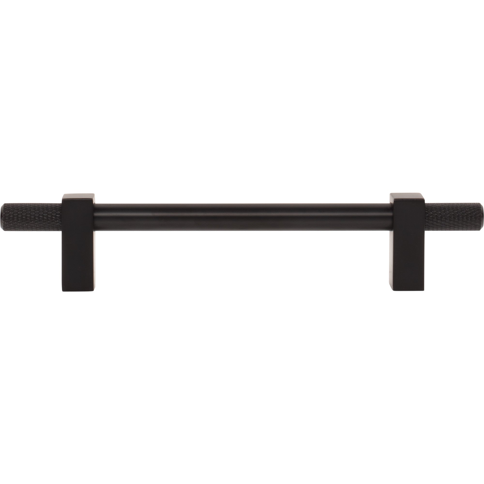 Jeffrey Alexander Larkin Knurled Ends Cabinet Bar Pull Matte Black / 128 mm