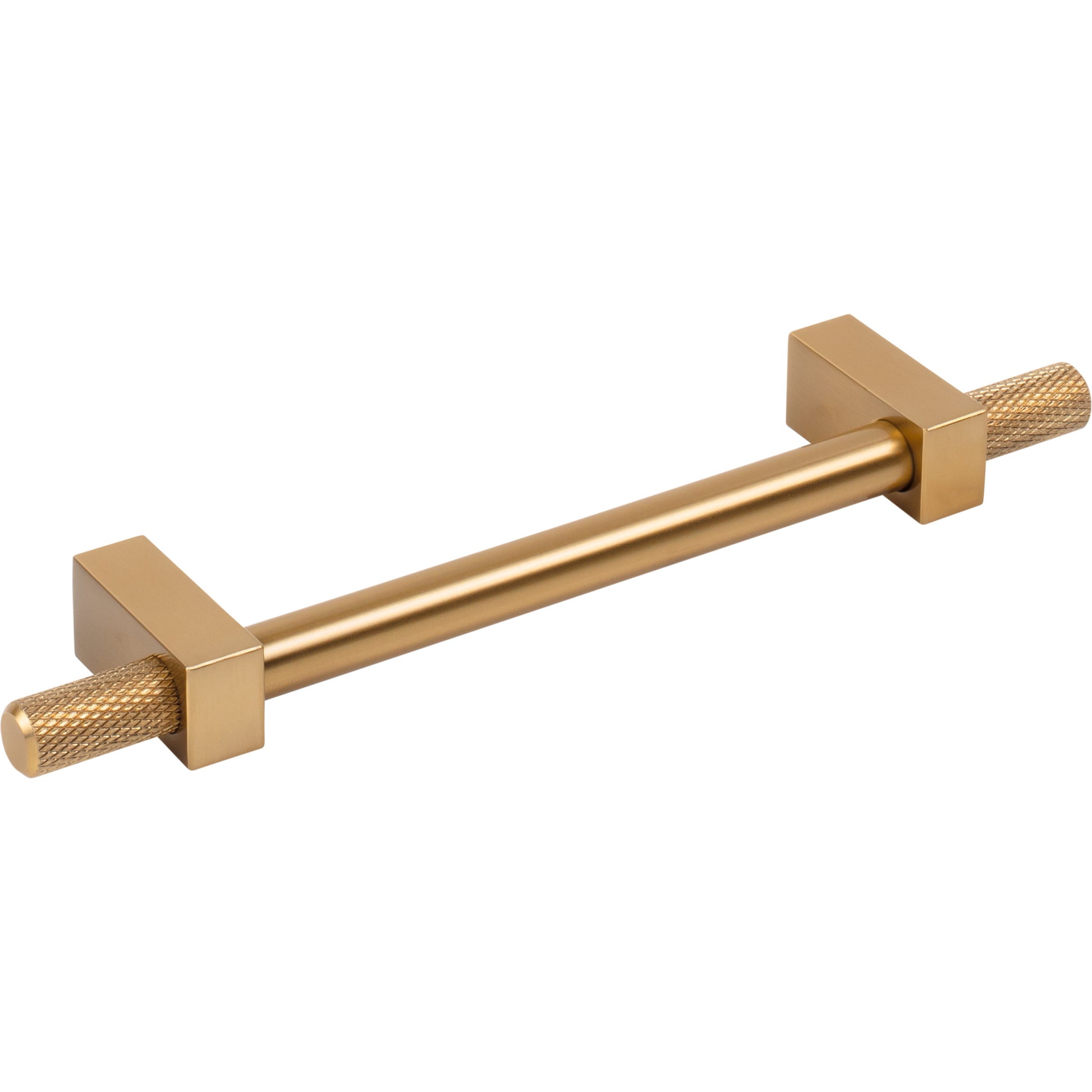 Jeffrey Alexander Larkin Knurled Ends Cabinet Bar Pull Satin Bronze / 128 mm