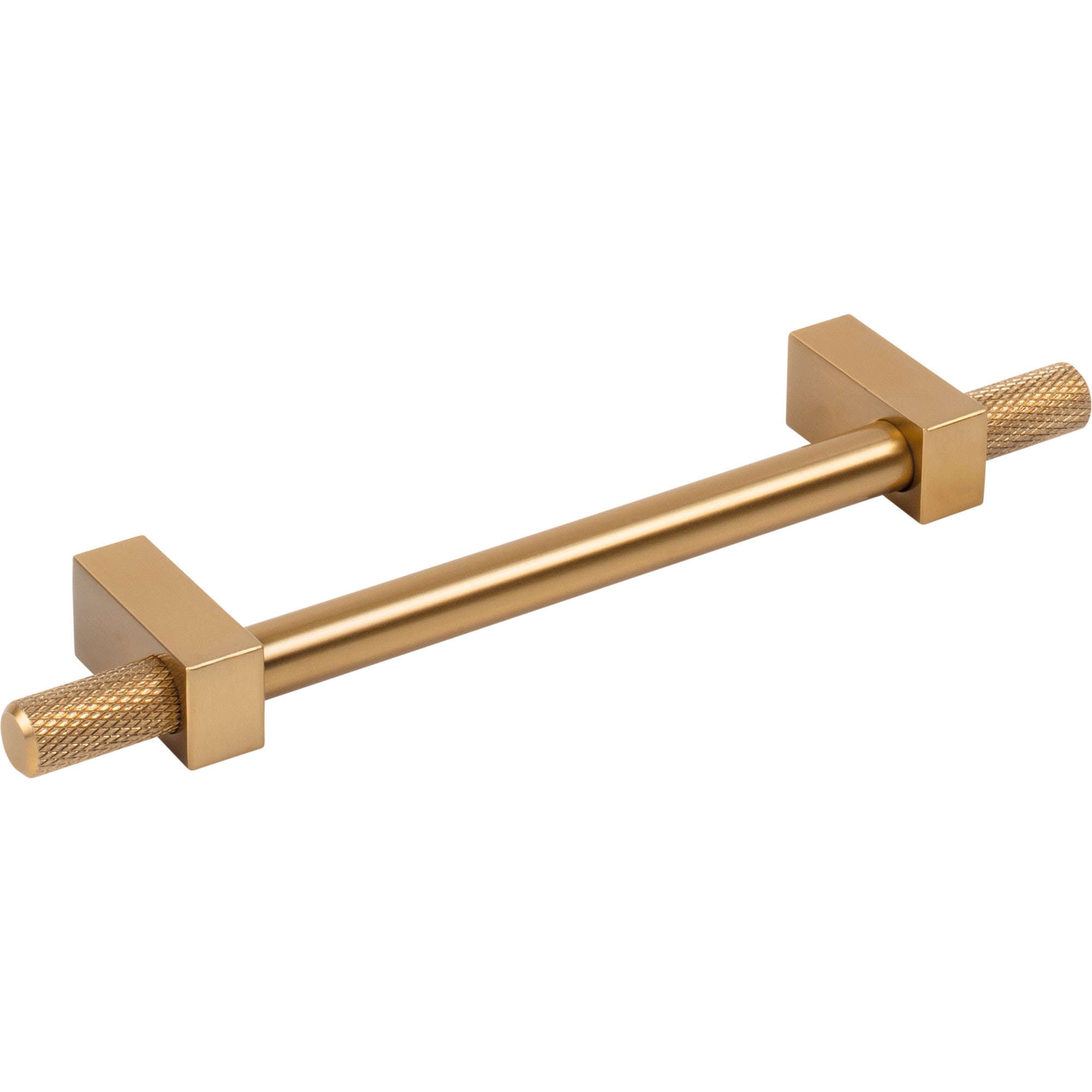 Jeffrey Alexander Larkin Knurled Ends Cabinet Bar Pull Satin Bronze / 128 mm