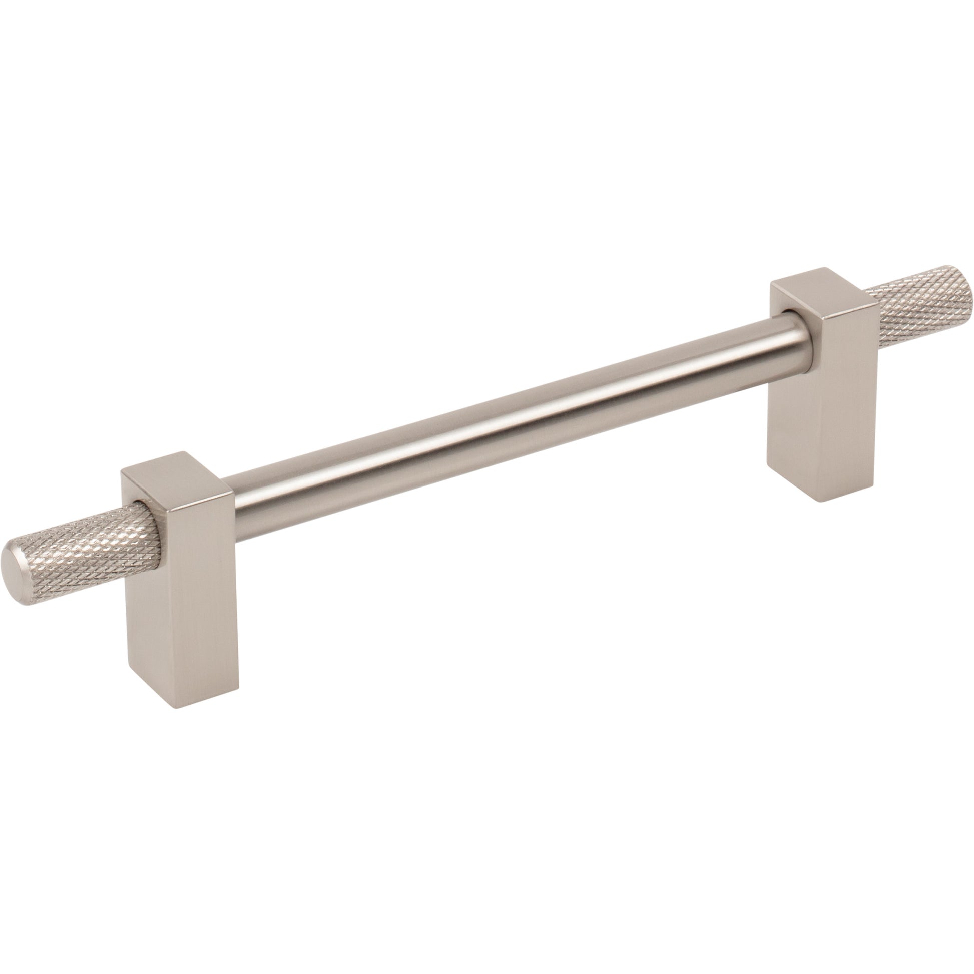 Jeffrey Alexander Larkin Knurled Ends Cabinet Bar Pull Satin Nickel / 128 mm