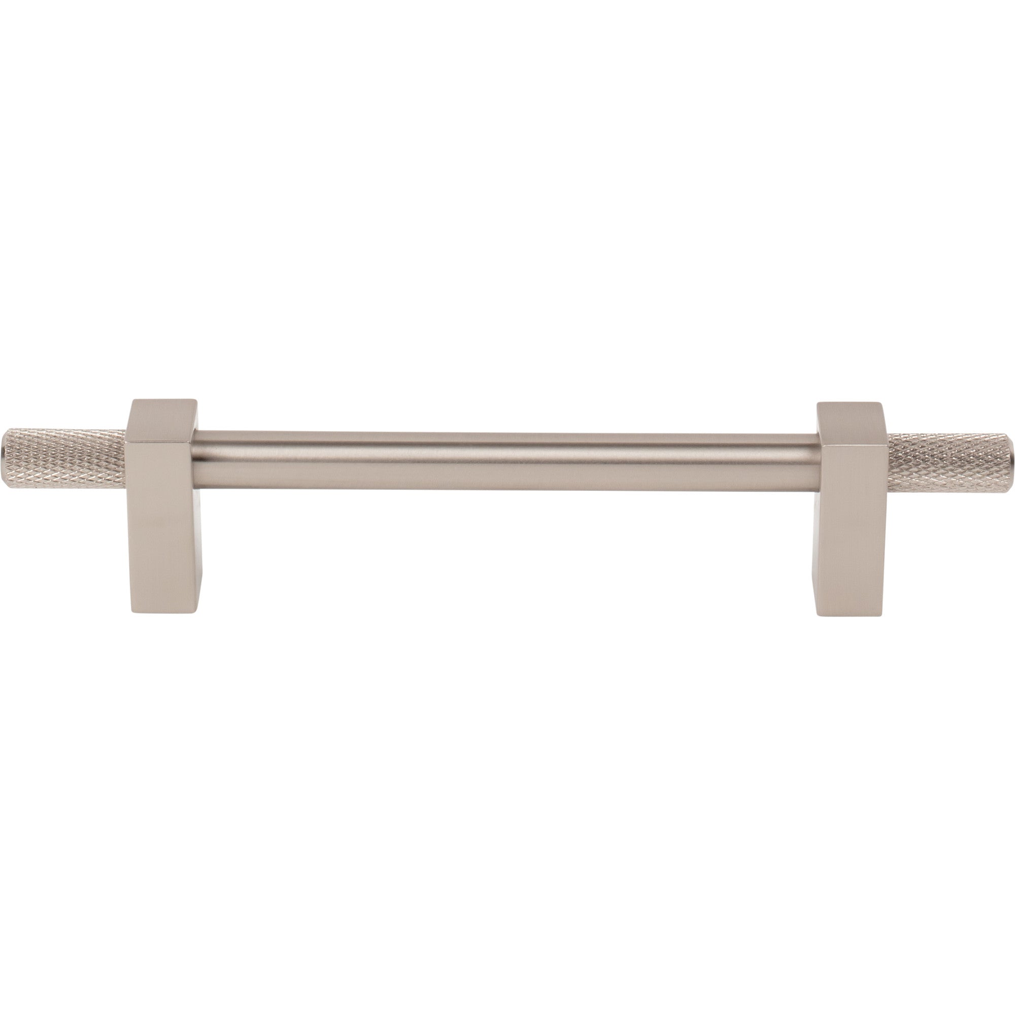 Jeffrey Alexander Larkin Knurled Ends Cabinet Bar Pull Satin Nickel / 128 mm