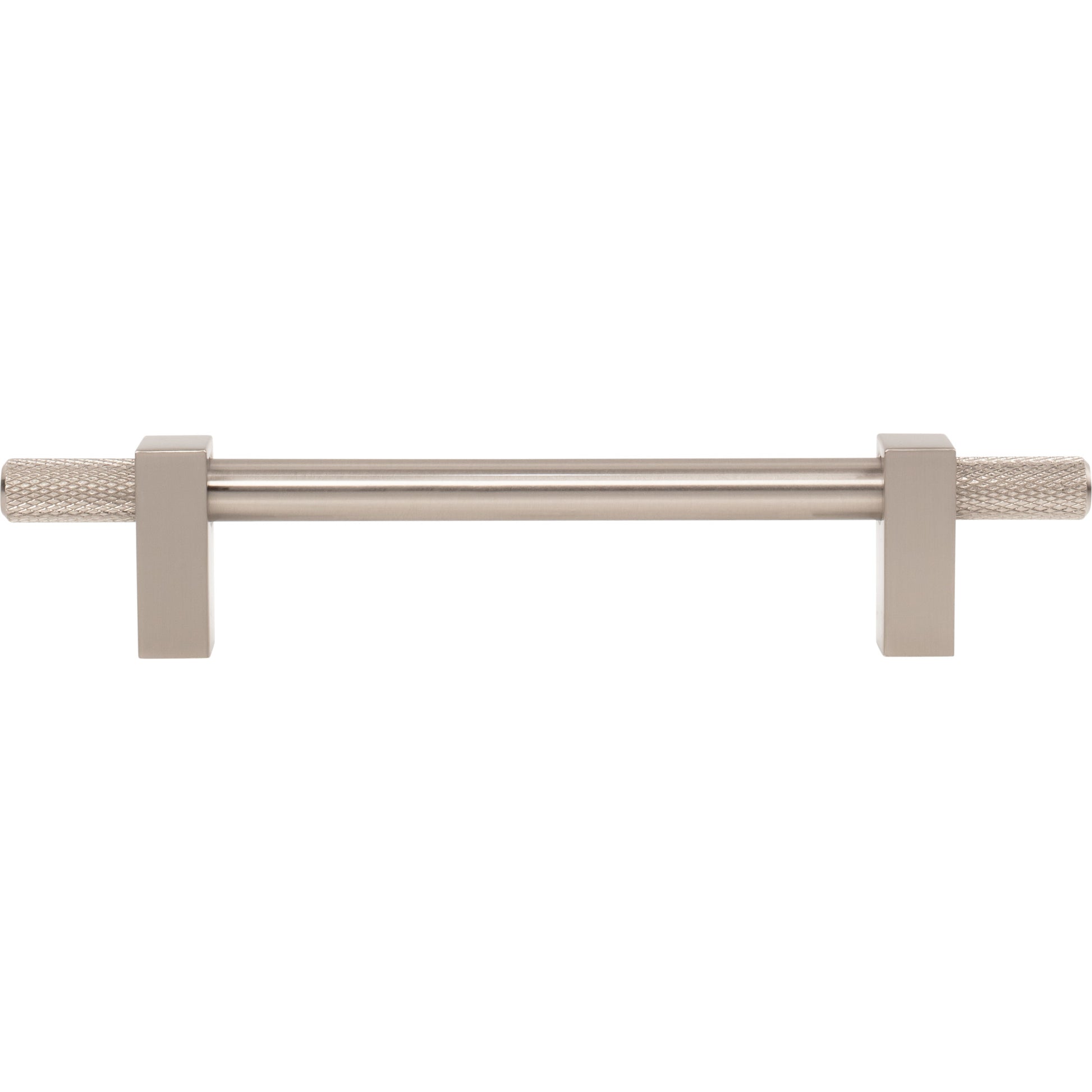 Jeffrey Alexander Larkin Knurled Ends Cabinet Bar Pull Satin Nickel / 128 mm