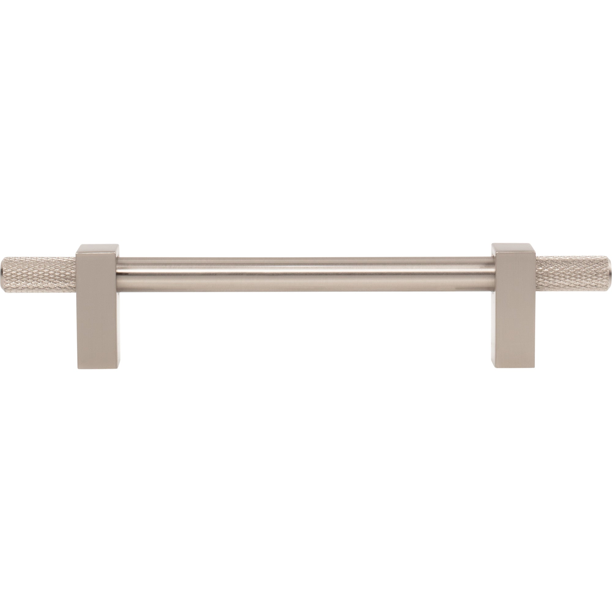 Jeffrey Alexander Larkin Knurled Ends Cabinet Bar Pull Satin Nickel / 128 mm