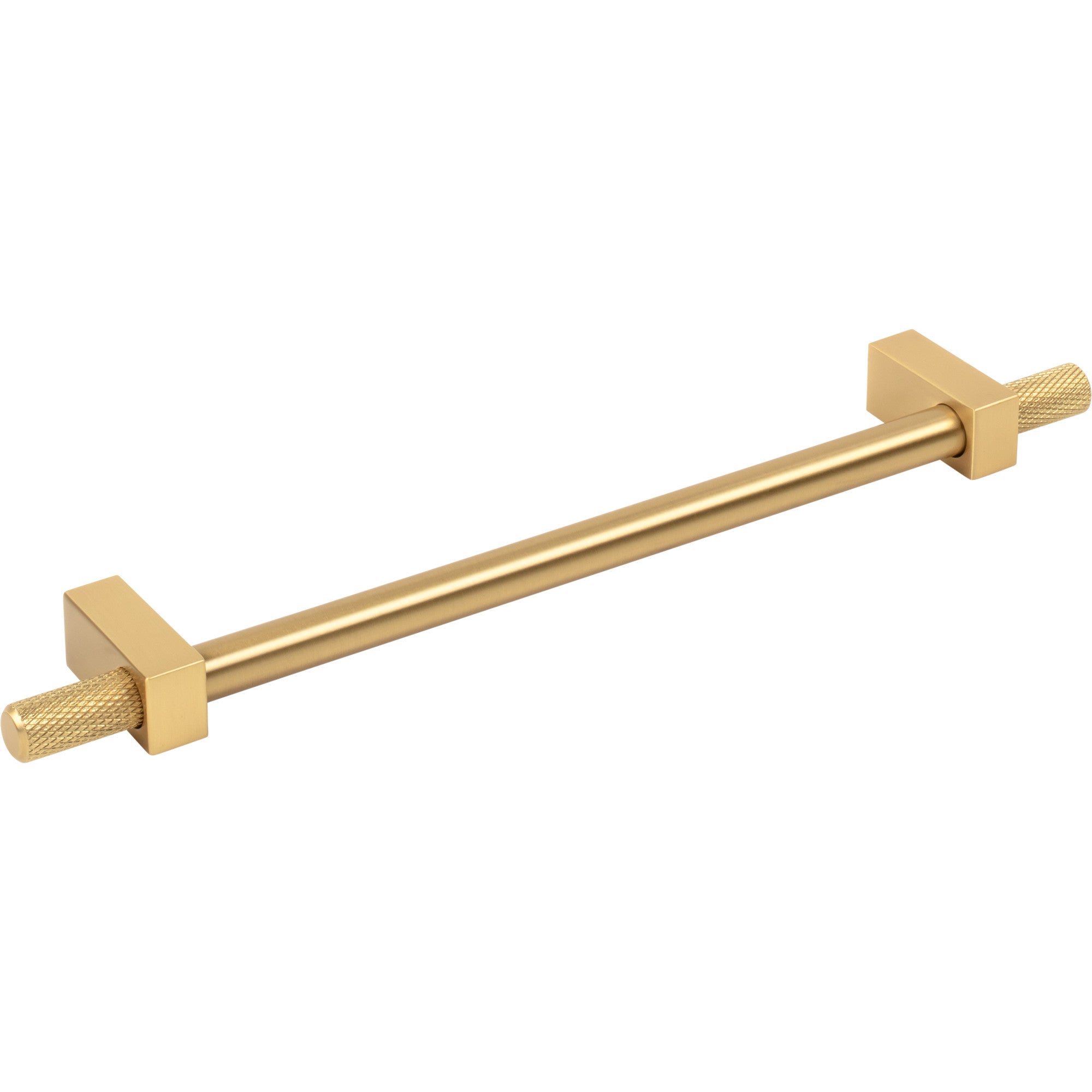 Jeffrey Alexander Larkin Knurled Ends Cabinet Bar Pull Brushed Gold / 192 mm