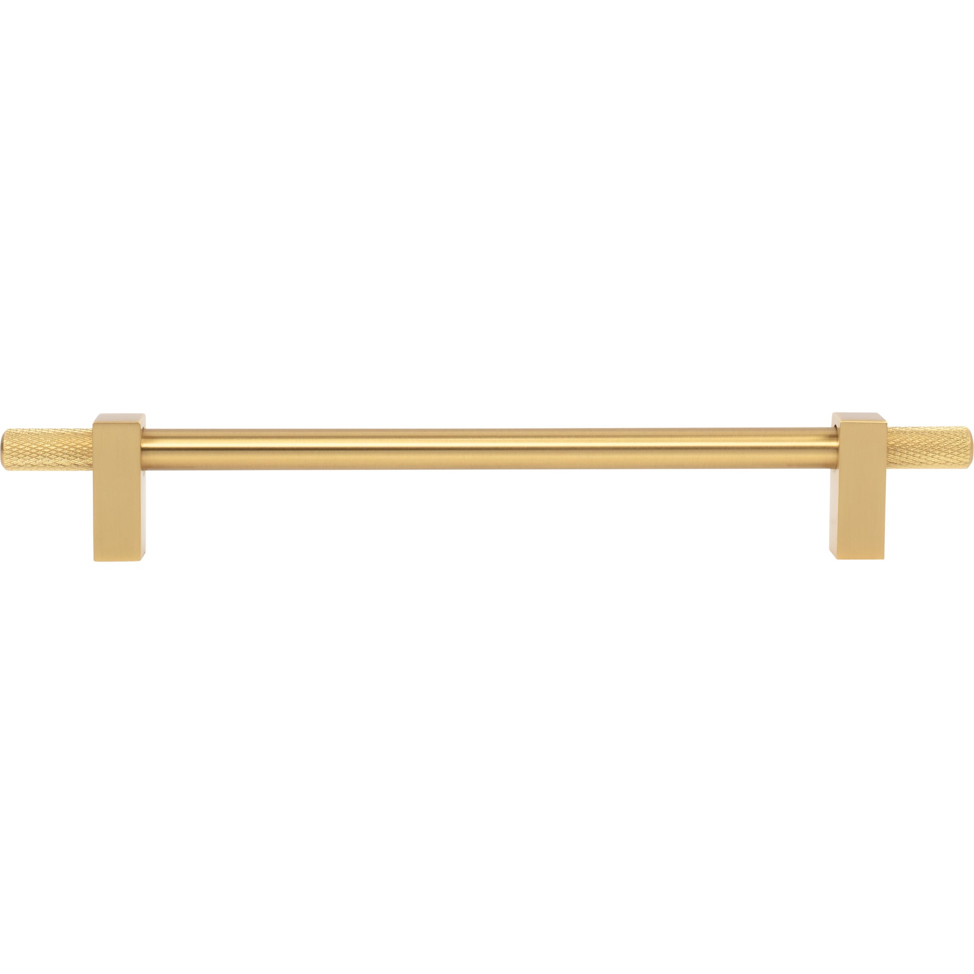 Jeffrey Alexander Larkin Knurled Ends Cabinet Bar Pull Brushed Gold / 192 mm