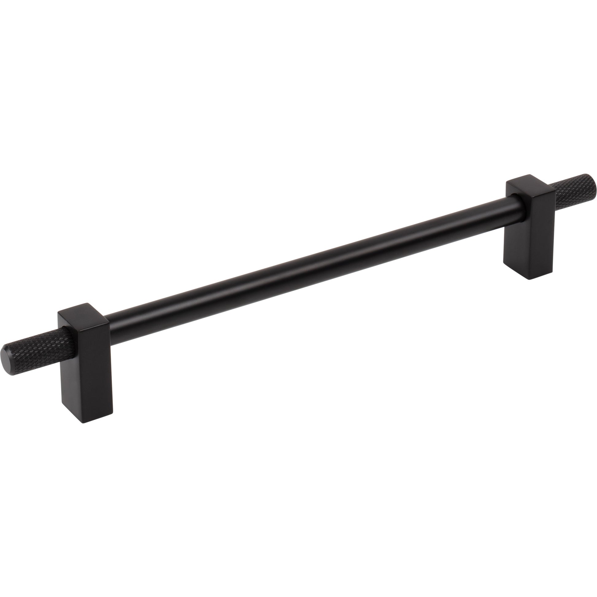 Jeffrey Alexander Larkin Knurled Ends Cabinet Bar Pull Matte Black / 192 mm