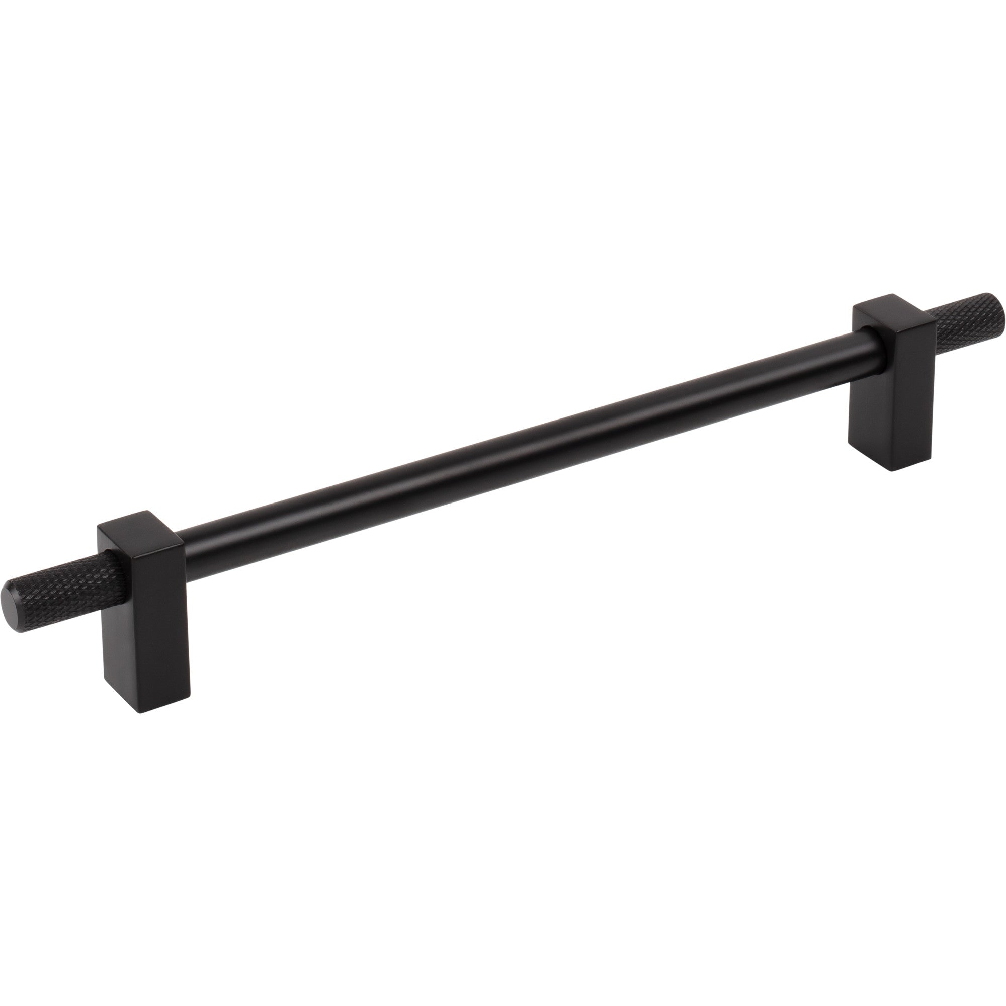 Jeffrey Alexander Larkin Knurled Ends Cabinet Bar Pull Matte Black / 192 mm