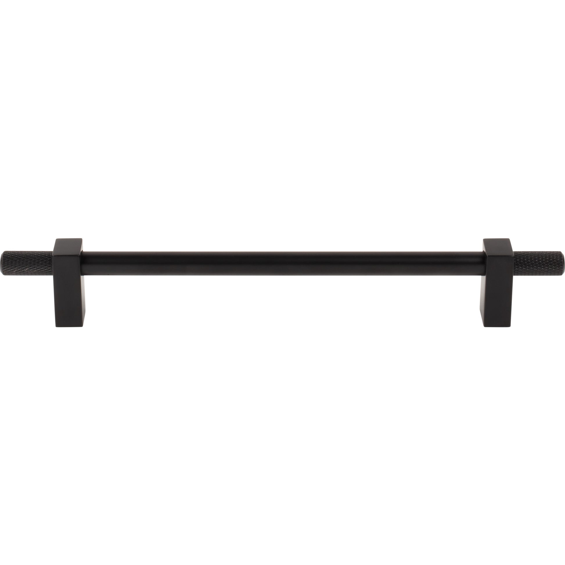 Jeffrey Alexander Larkin Knurled Ends Cabinet Bar Pull Matte Black / 192 mm