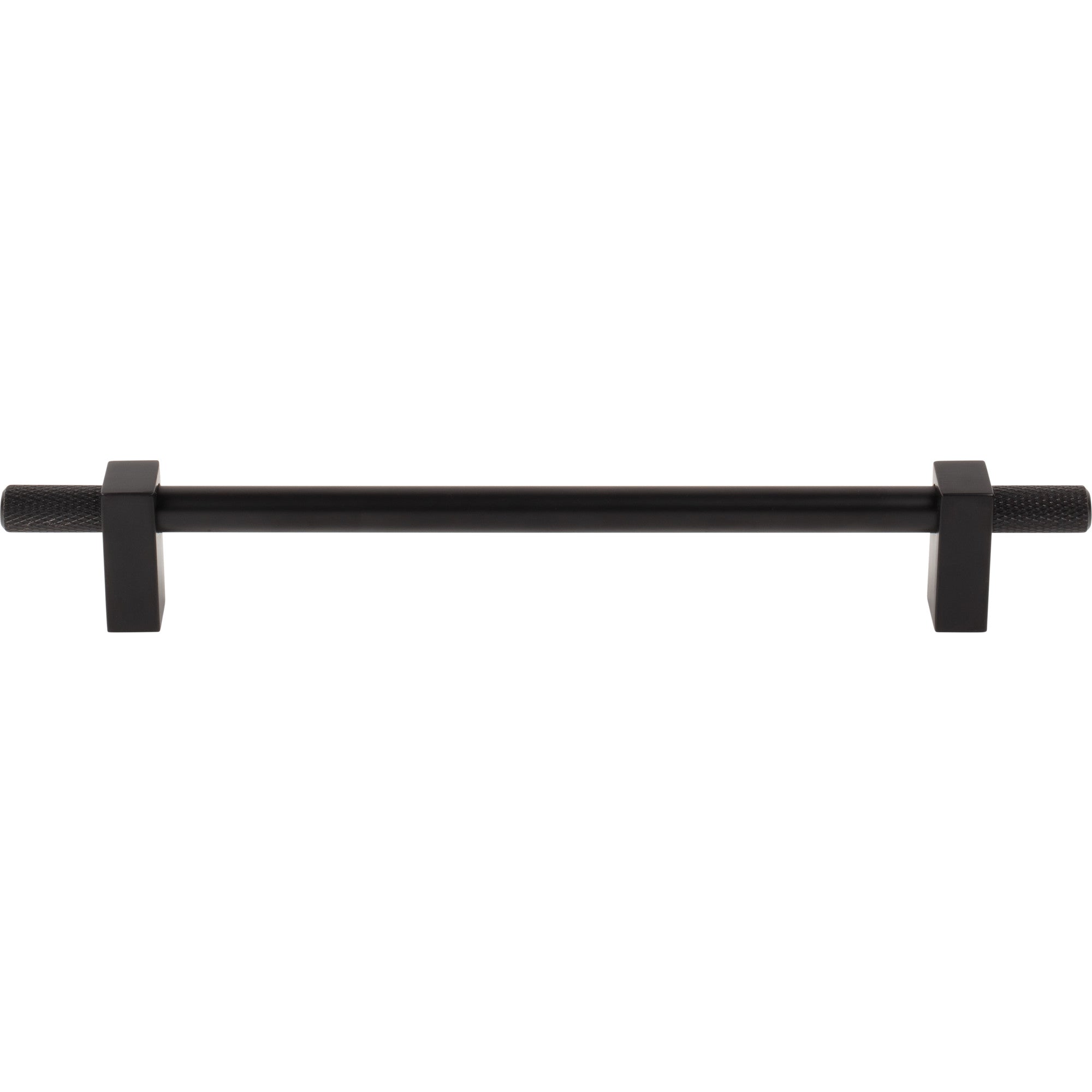Jeffrey Alexander Larkin Knurled Ends Cabinet Bar Pull Matte Black / 192 mm