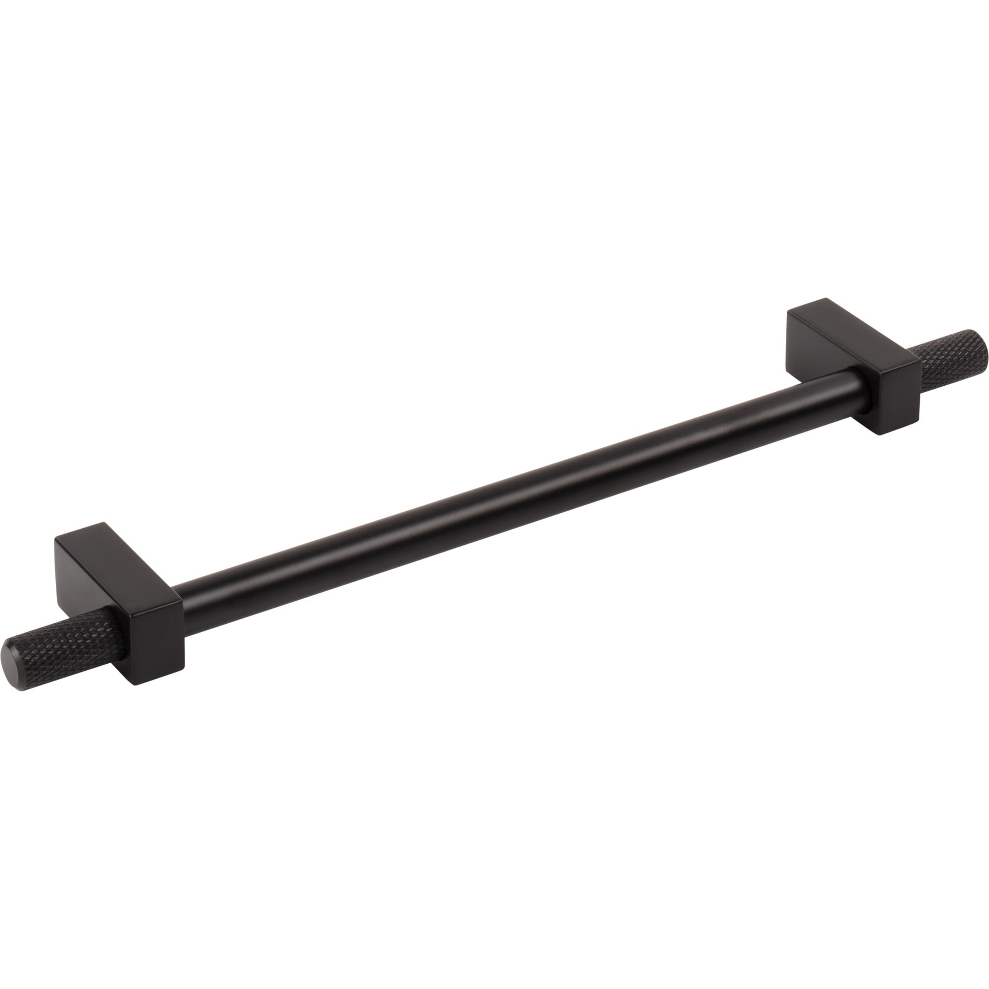Jeffrey Alexander Larkin Knurled Ends Cabinet Bar Pull Matte Black / 192 mm