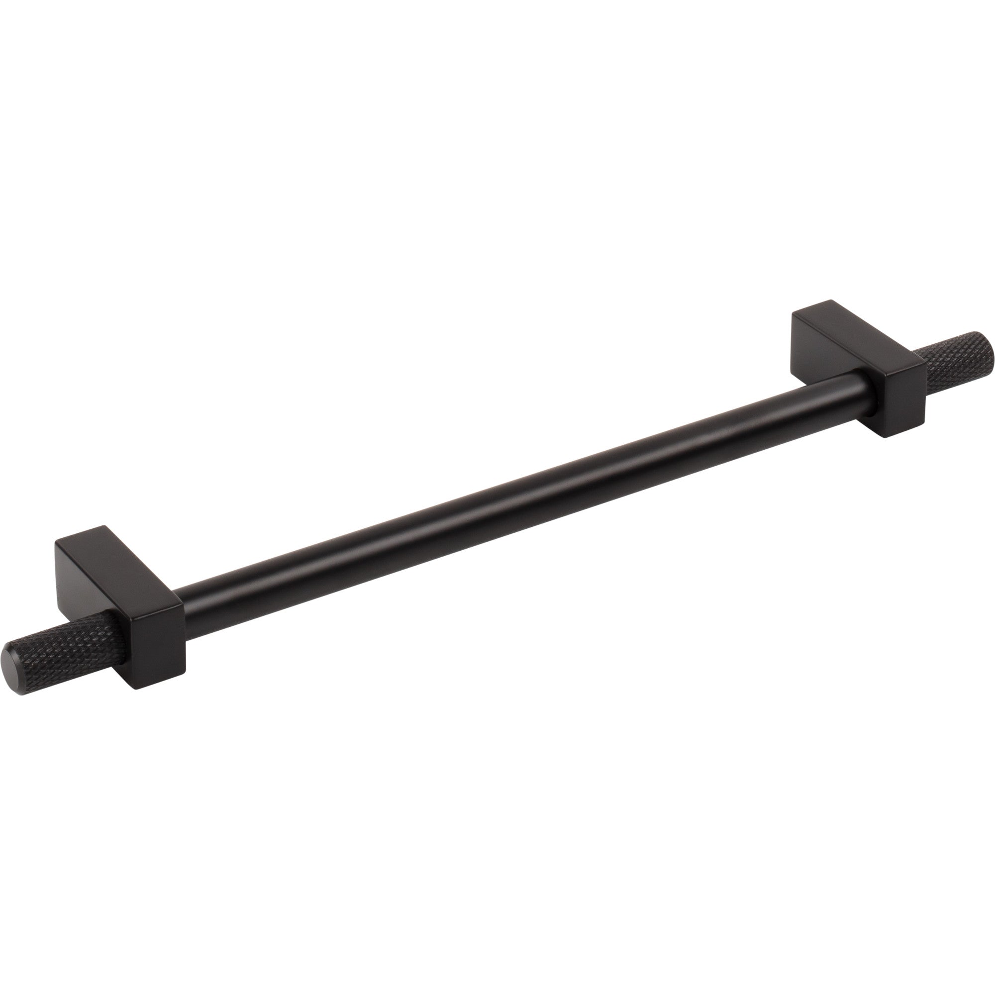 Jeffrey Alexander Larkin Knurled Ends Cabinet Bar Pull Matte Black / 192 mm