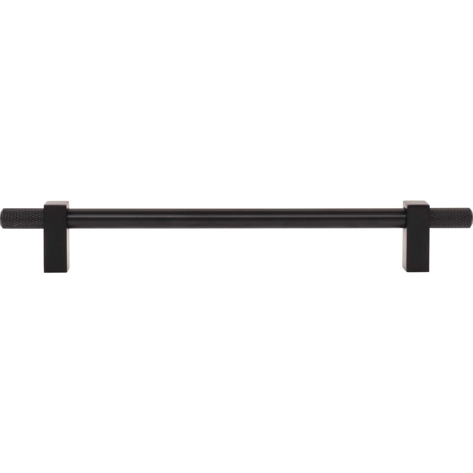Jeffrey Alexander Larkin Knurled Ends Cabinet Bar Pull Matte Black / 192 mm
