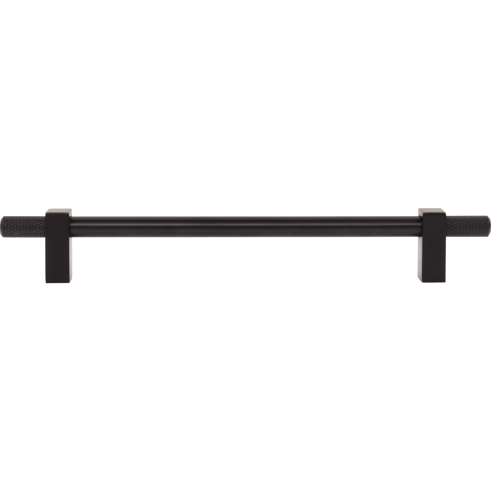 Jeffrey Alexander Larkin Knurled Ends Cabinet Bar Pull Matte Black / 192 mm