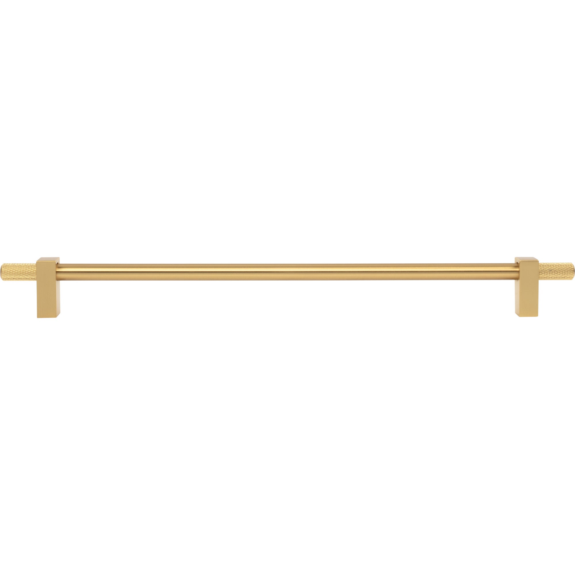 Jeffrey Alexander Larkin Knurled Ends Cabinet Bar Pull Brushed Gold / 305 mm