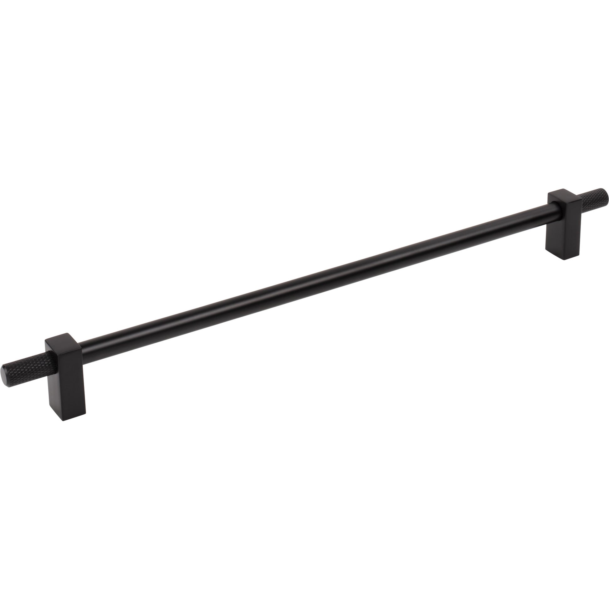 Jeffrey Alexander Larkin Knurled Ends Cabinet Bar Pull Matte Black / 305 mm