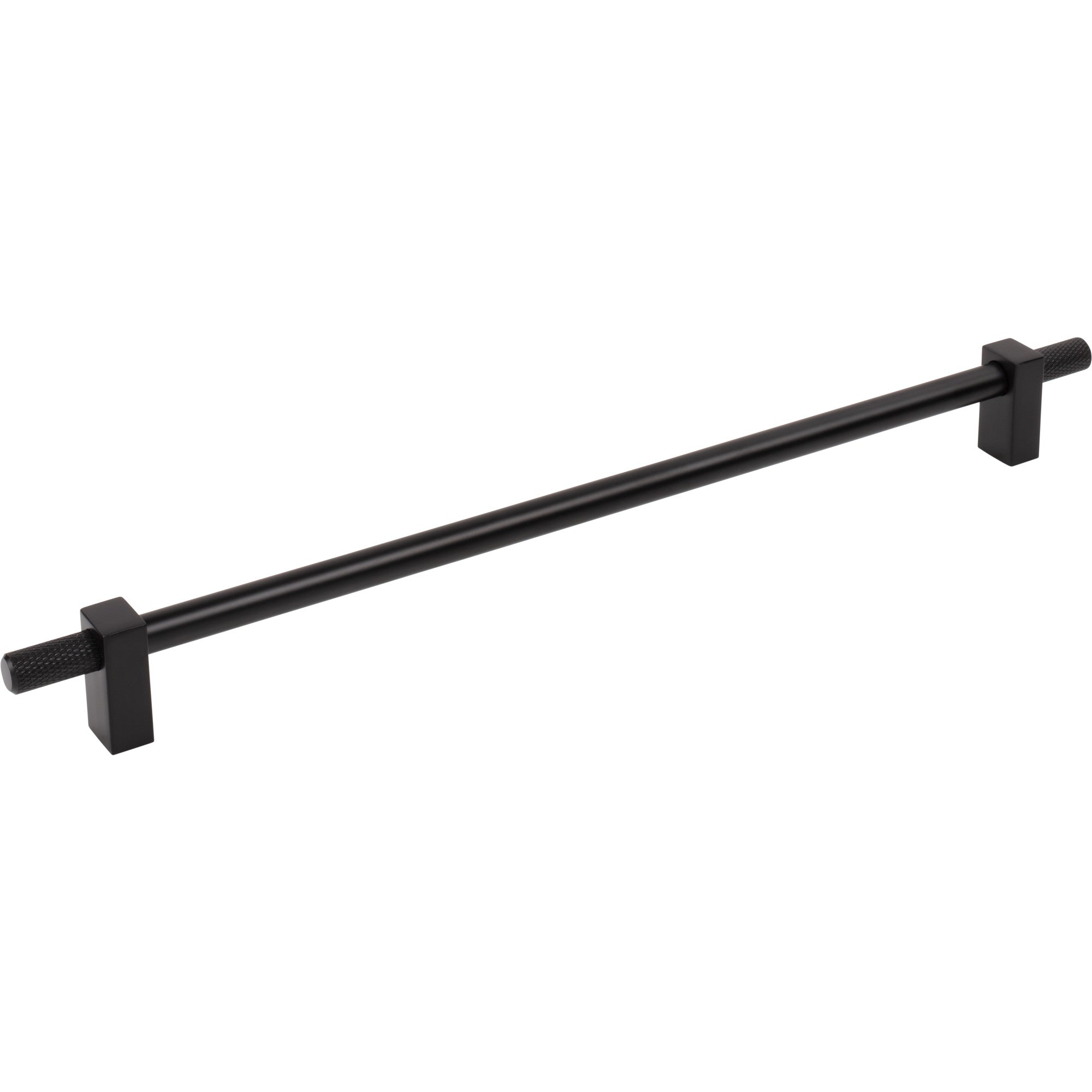 Jeffrey Alexander Larkin Knurled Ends Cabinet Bar Pull Matte Black / 305 mm