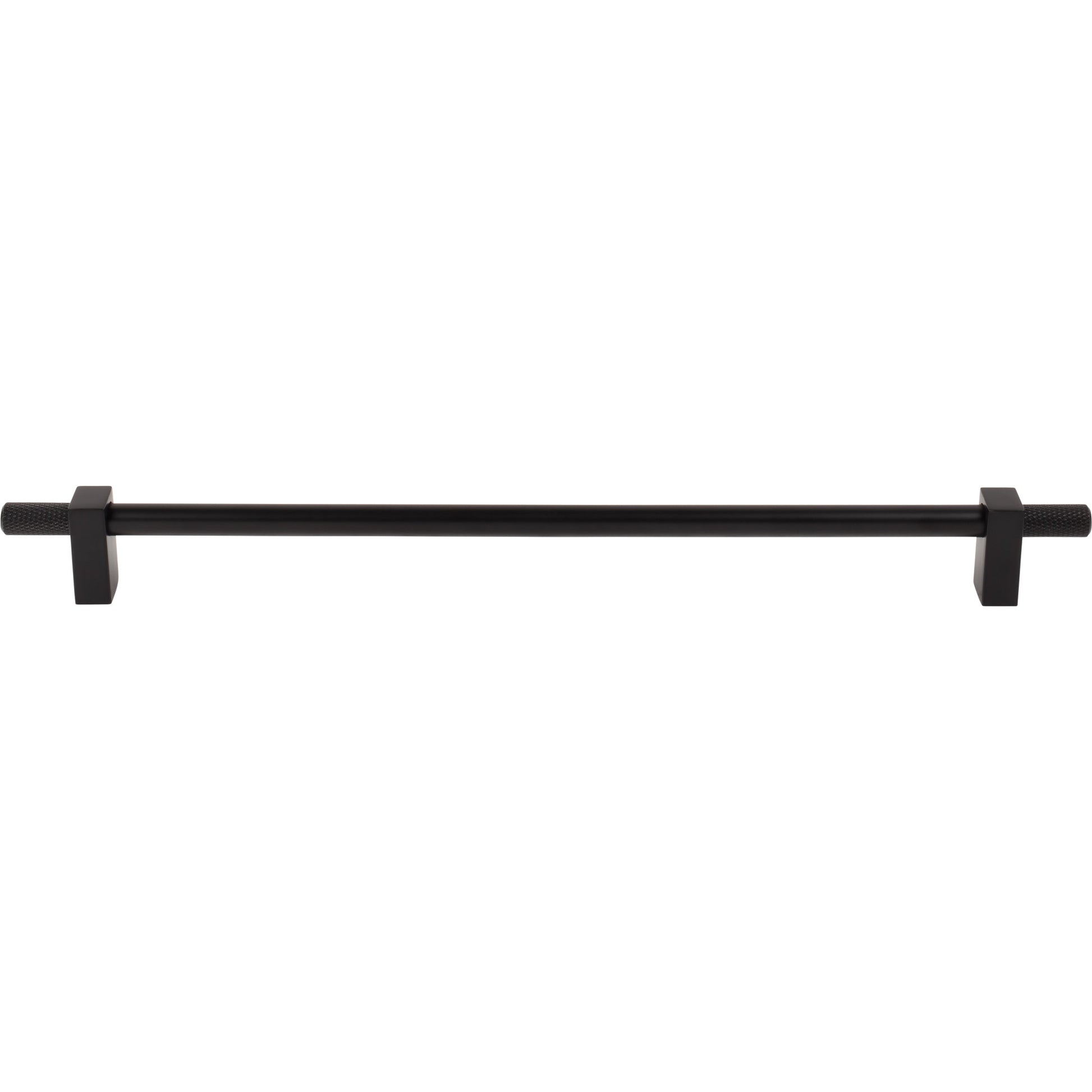 Jeffrey Alexander Larkin Knurled Ends Cabinet Bar Pull Matte Black / 305 mm