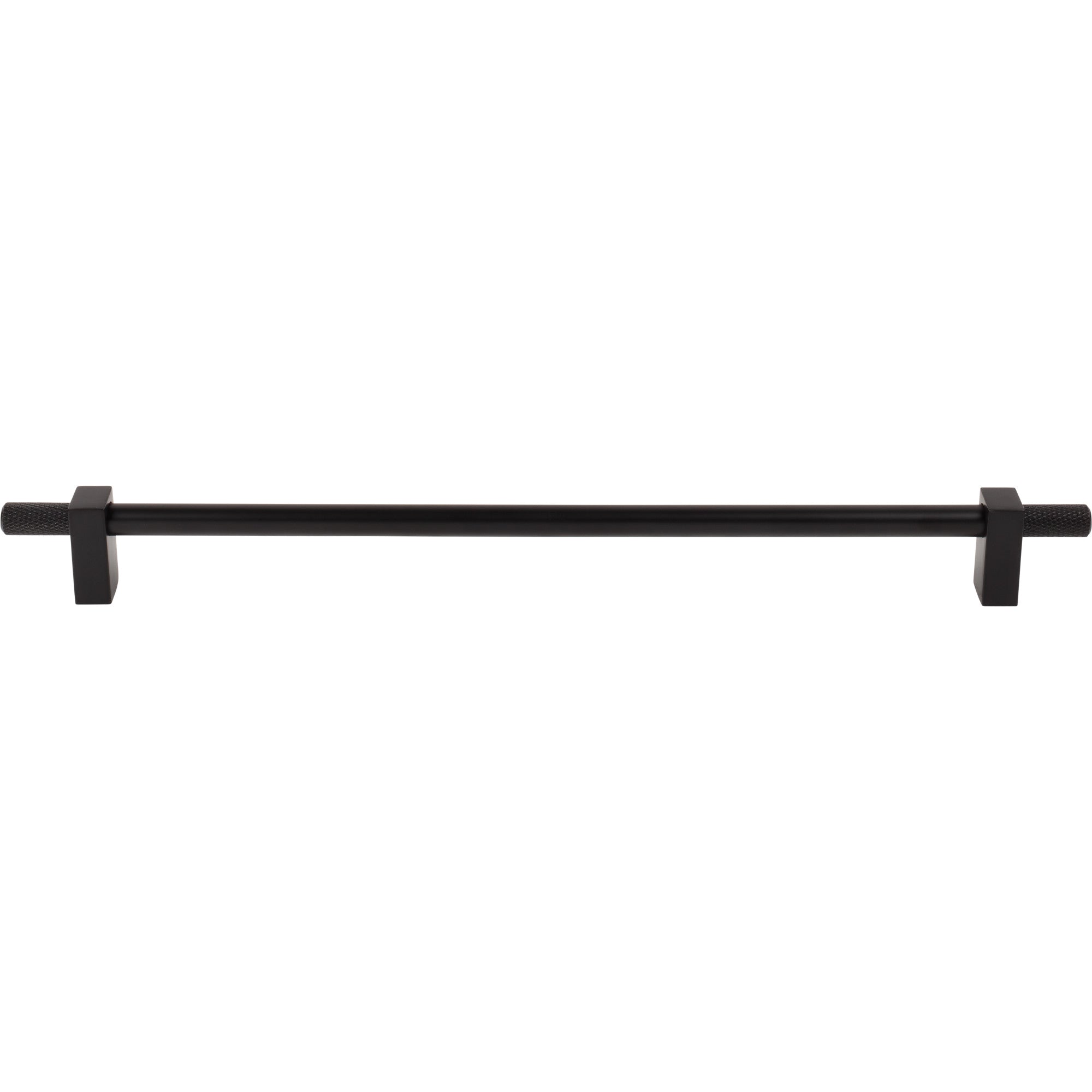 Jeffrey Alexander Larkin Knurled Ends Cabinet Bar Pull Matte Black / 305 mm