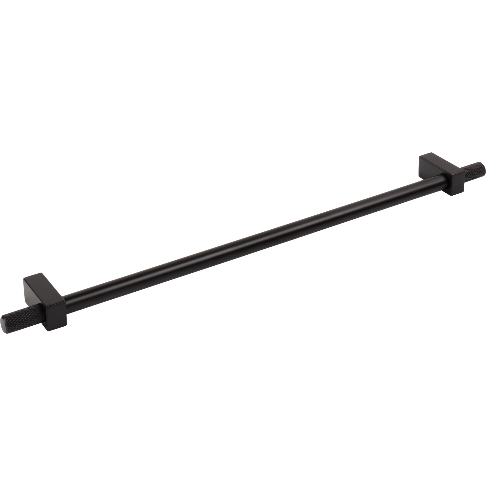 Jeffrey Alexander Larkin Knurled Ends Cabinet Bar Pull Matte Black / 305 mm
