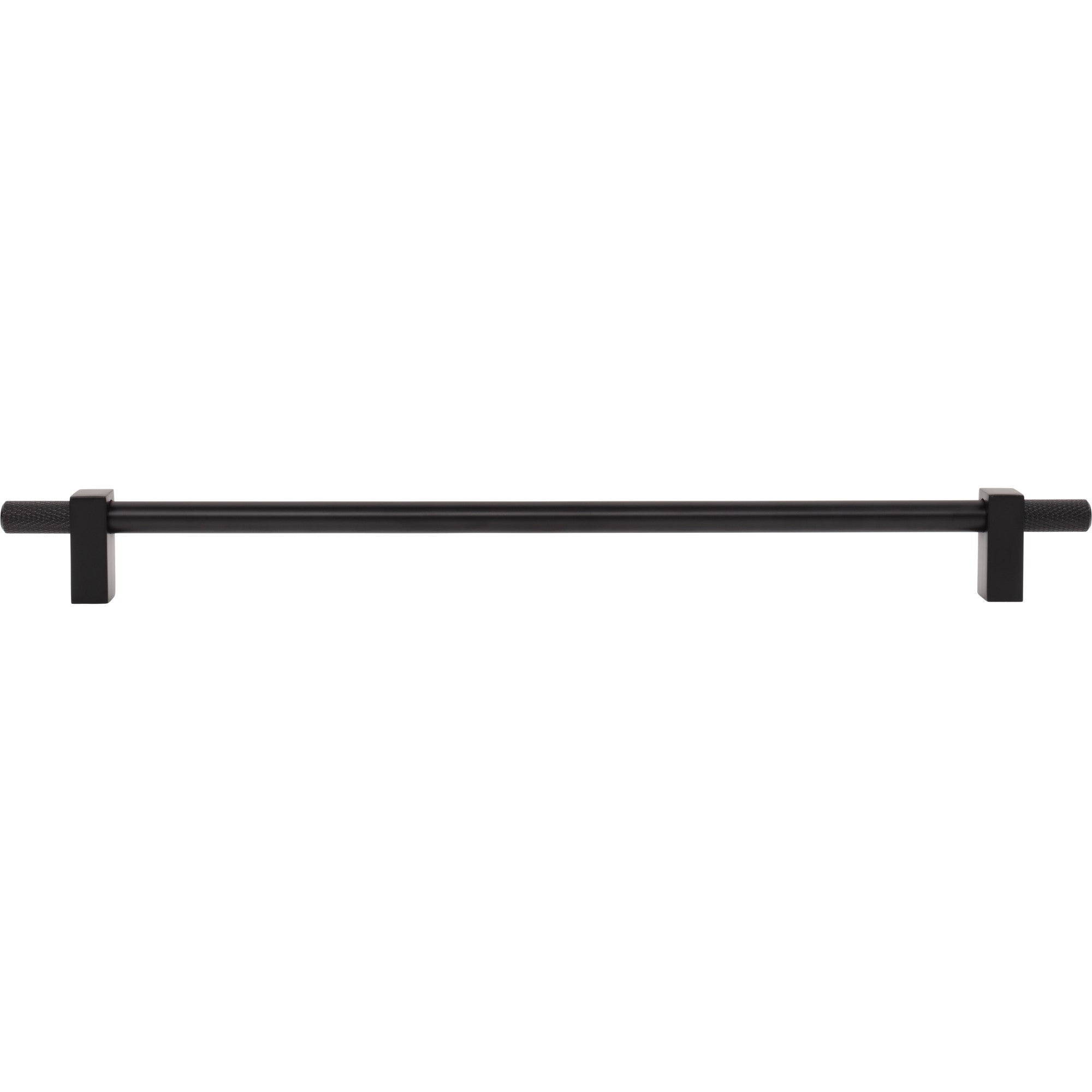 Jeffrey Alexander Larkin Knurled Ends Cabinet Bar Pull Matte Black / 305 mm
