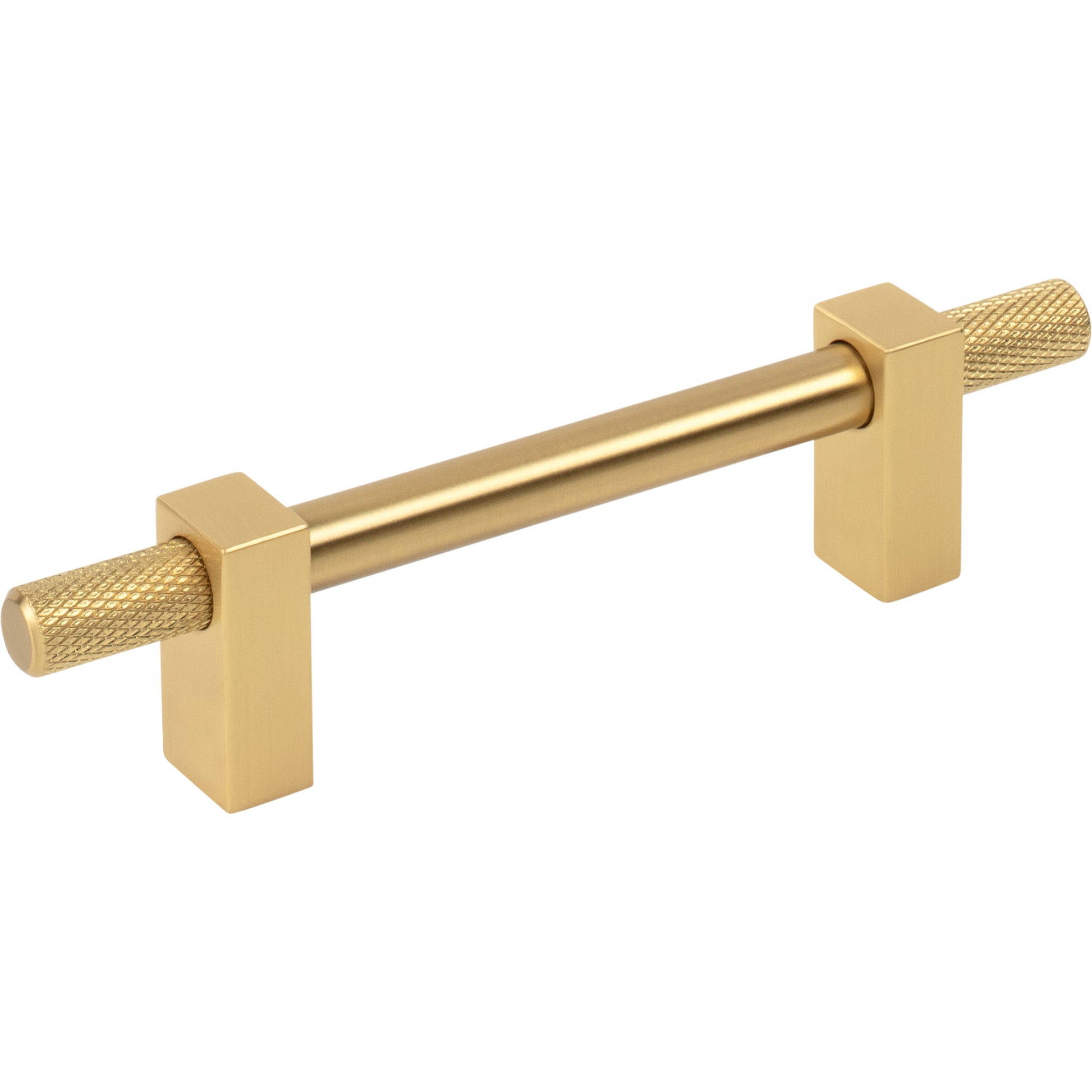 Jeffrey Alexander Larkin Knurled Ends Cabinet Bar Pull Brushed Gold / 96 mm