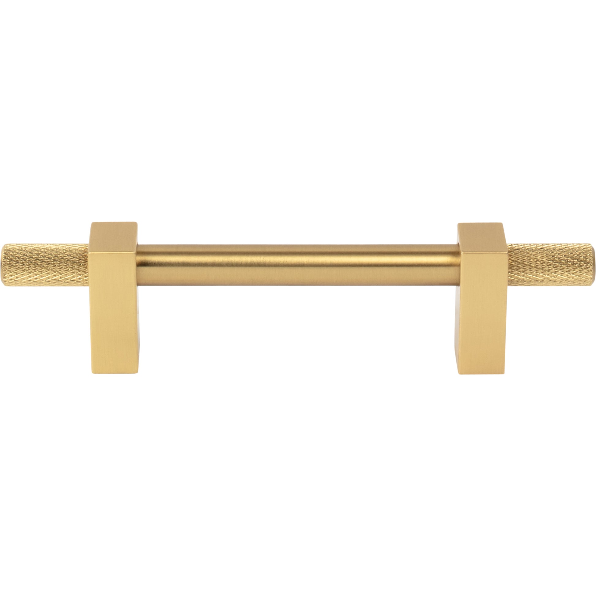 Jeffrey Alexander Larkin Knurled Ends Cabinet Bar Pull Brushed Gold / 96 mm