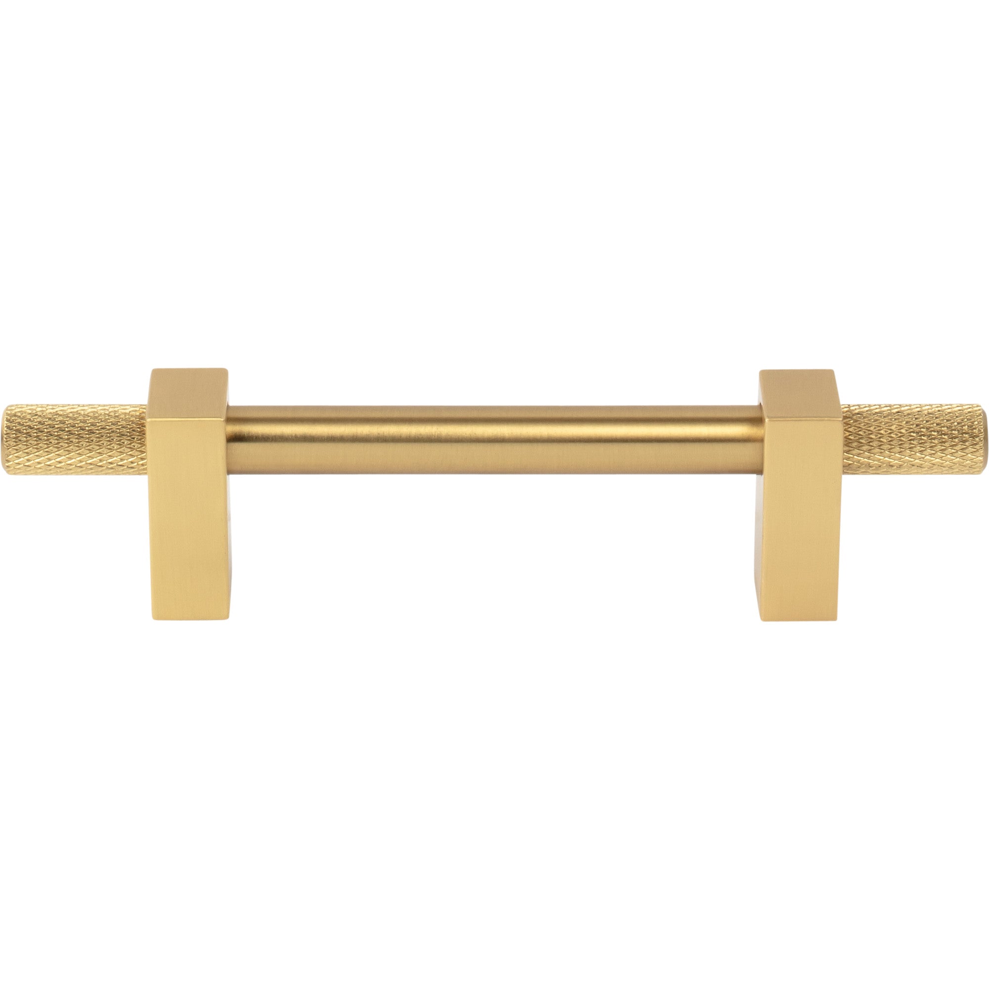 Jeffrey Alexander Larkin Knurled Ends Cabinet Bar Pull Brushed Gold / 96 mm